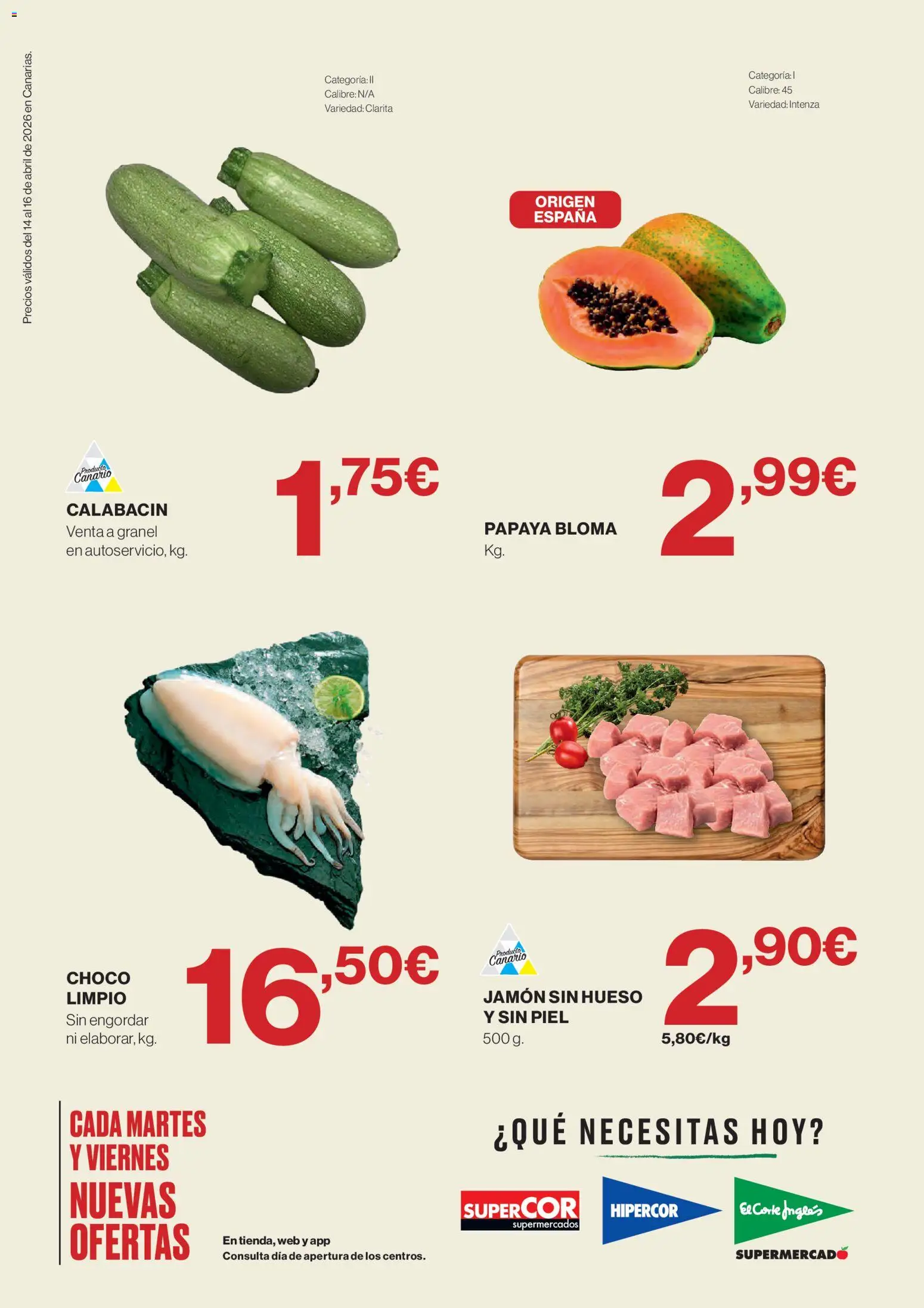 Supercor Canarias │ válido desde el 14.04.2026 | Página: 2 | Productos: Calabacín, Jamón