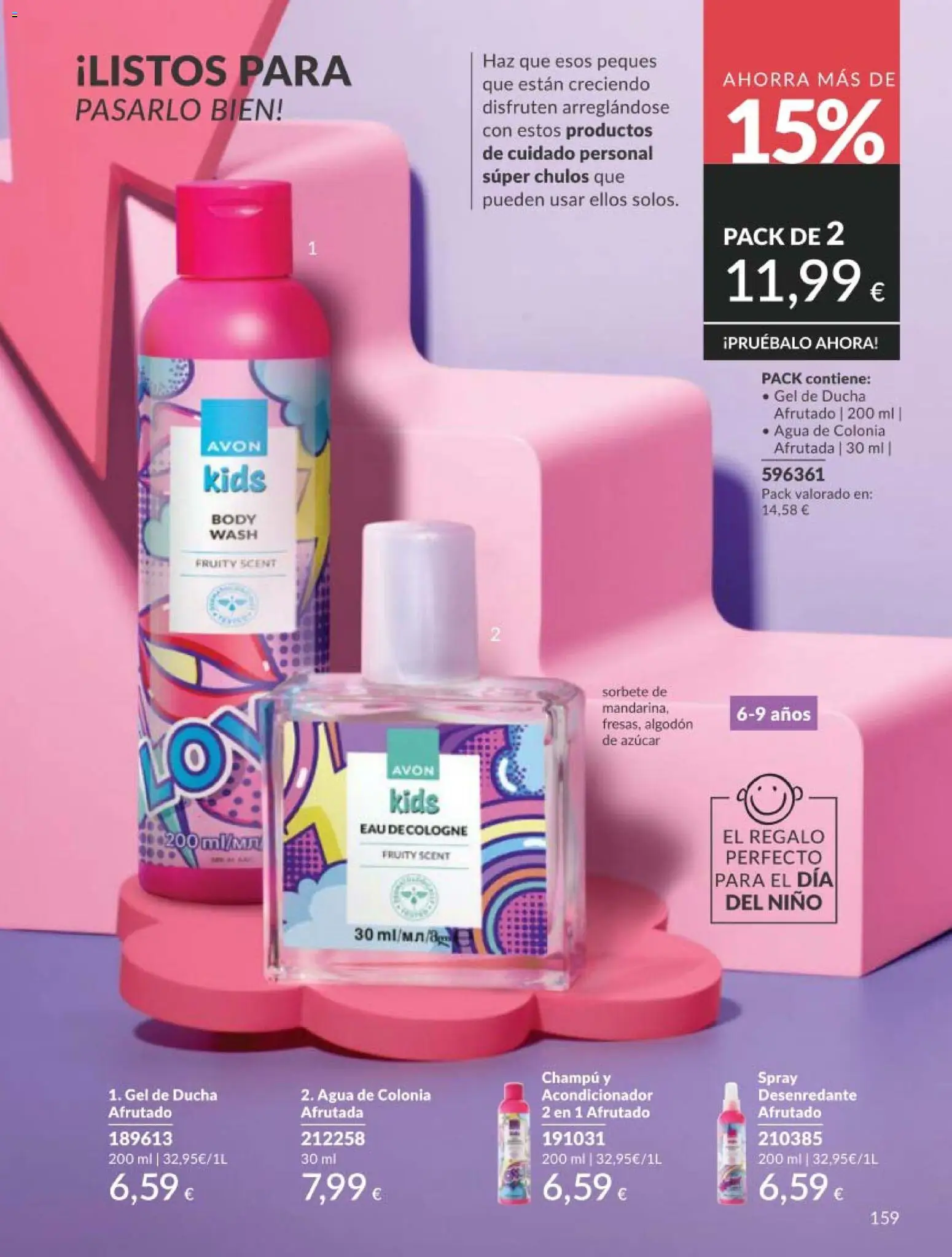 Catálogo AVON campaña 5 │ válido desde el 01.05.2026 | Página: 159 | Productos: Agua de colonia, Champú, Gel de ducha, Ducha