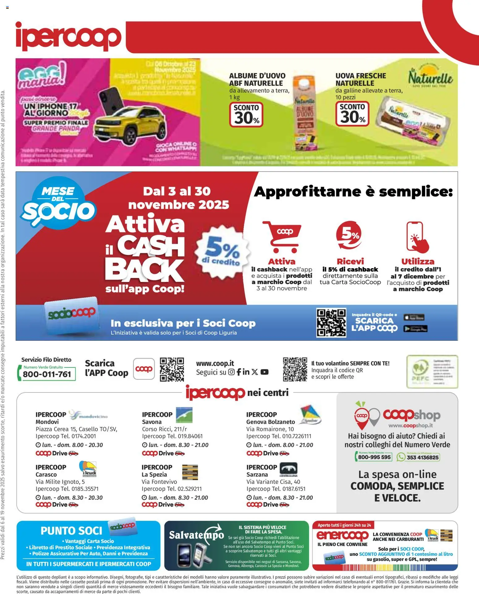 Volantino Ipercoop del 06.11.2025 | Pagina: 50 | Prodotti: Uova, Iphone, Tè, Data