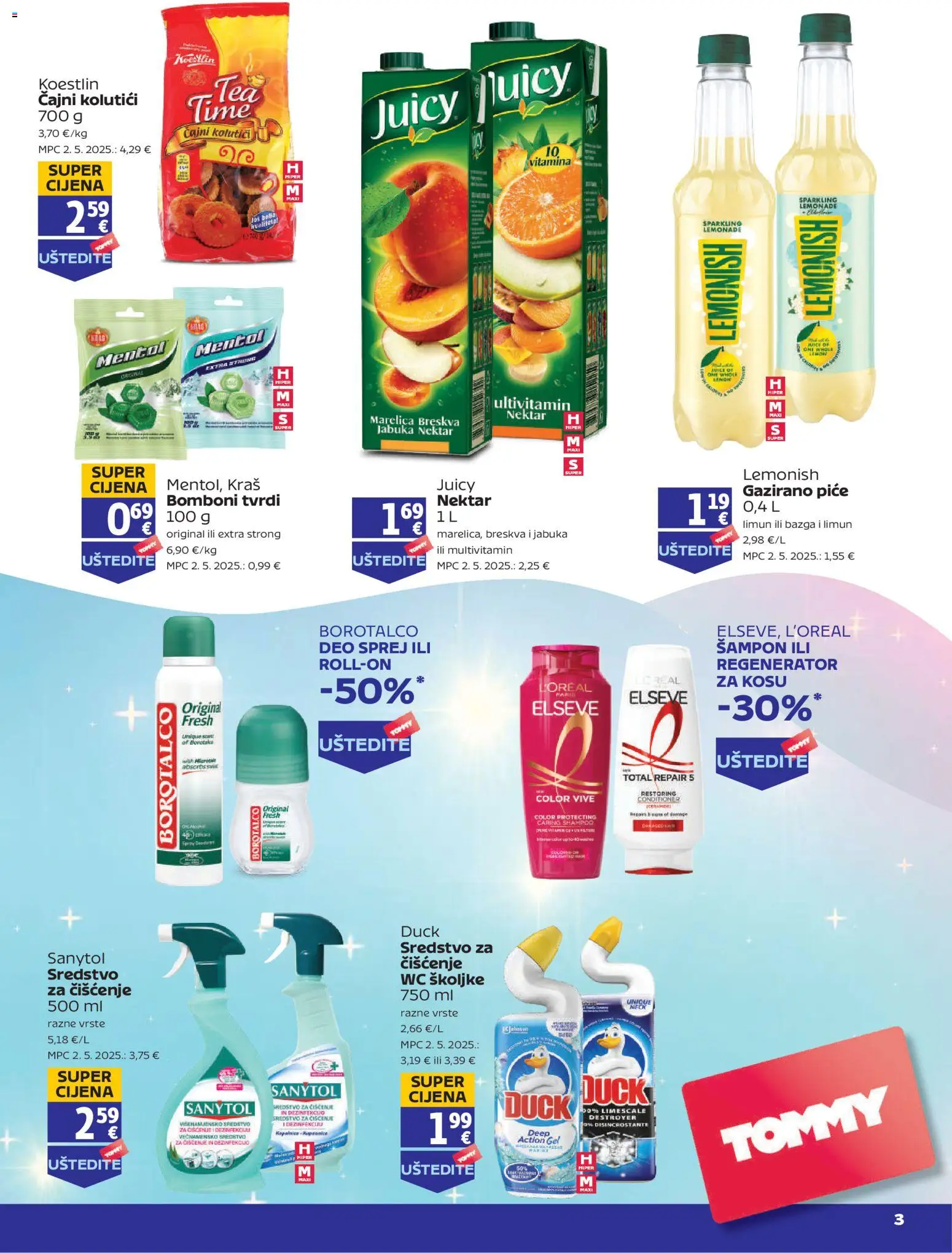 Tommy katalog | vrijedi od 19.03.2026 | Stranica: 3 | Proizvodi: Čajni kolutići, Šampon, Regenerator, Limun