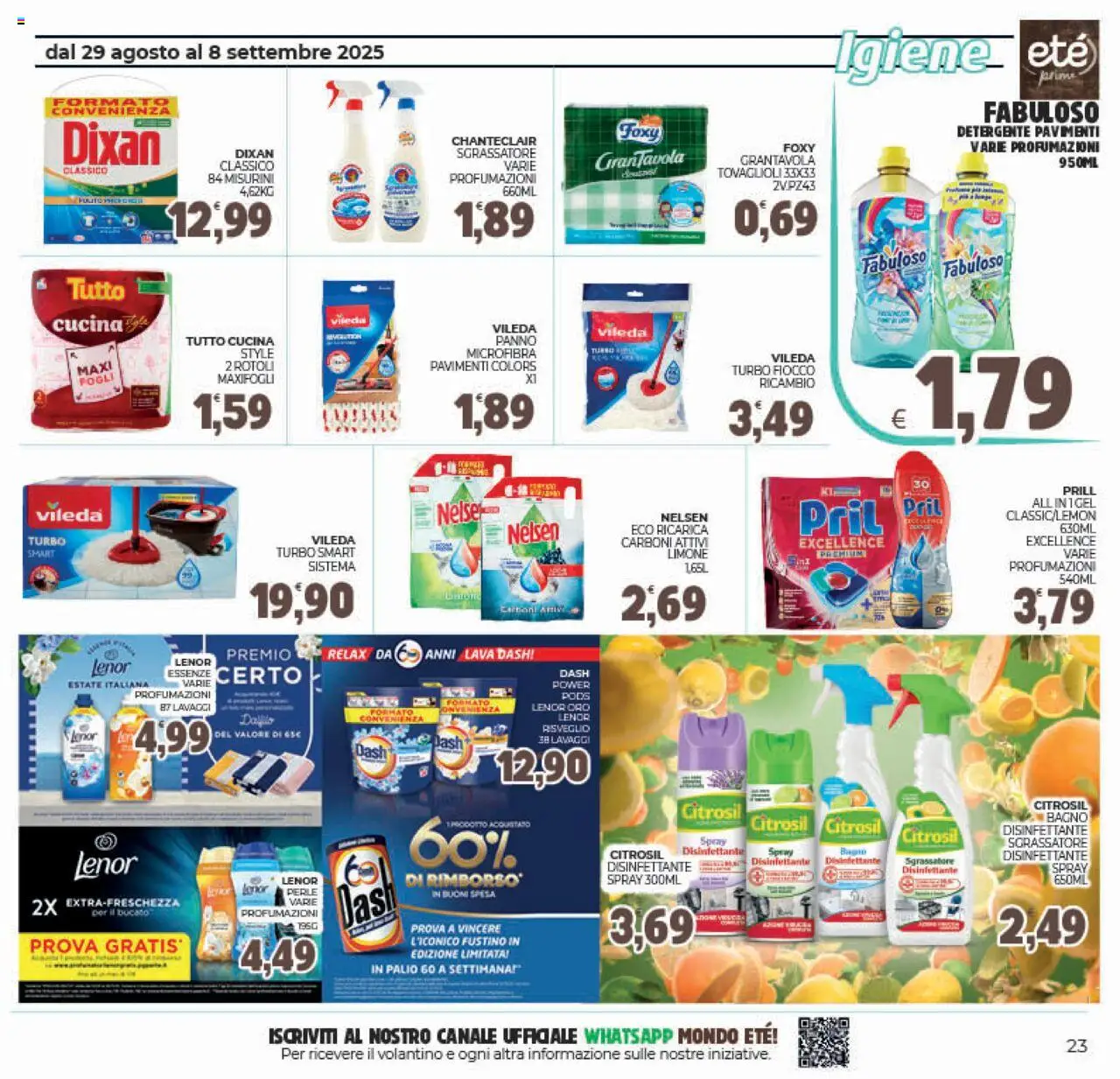 Volantino Eté del 29.08.2025 | Pagina: 23 | Prodotti: Detergente, Sgrassatore, Limone, Bagno