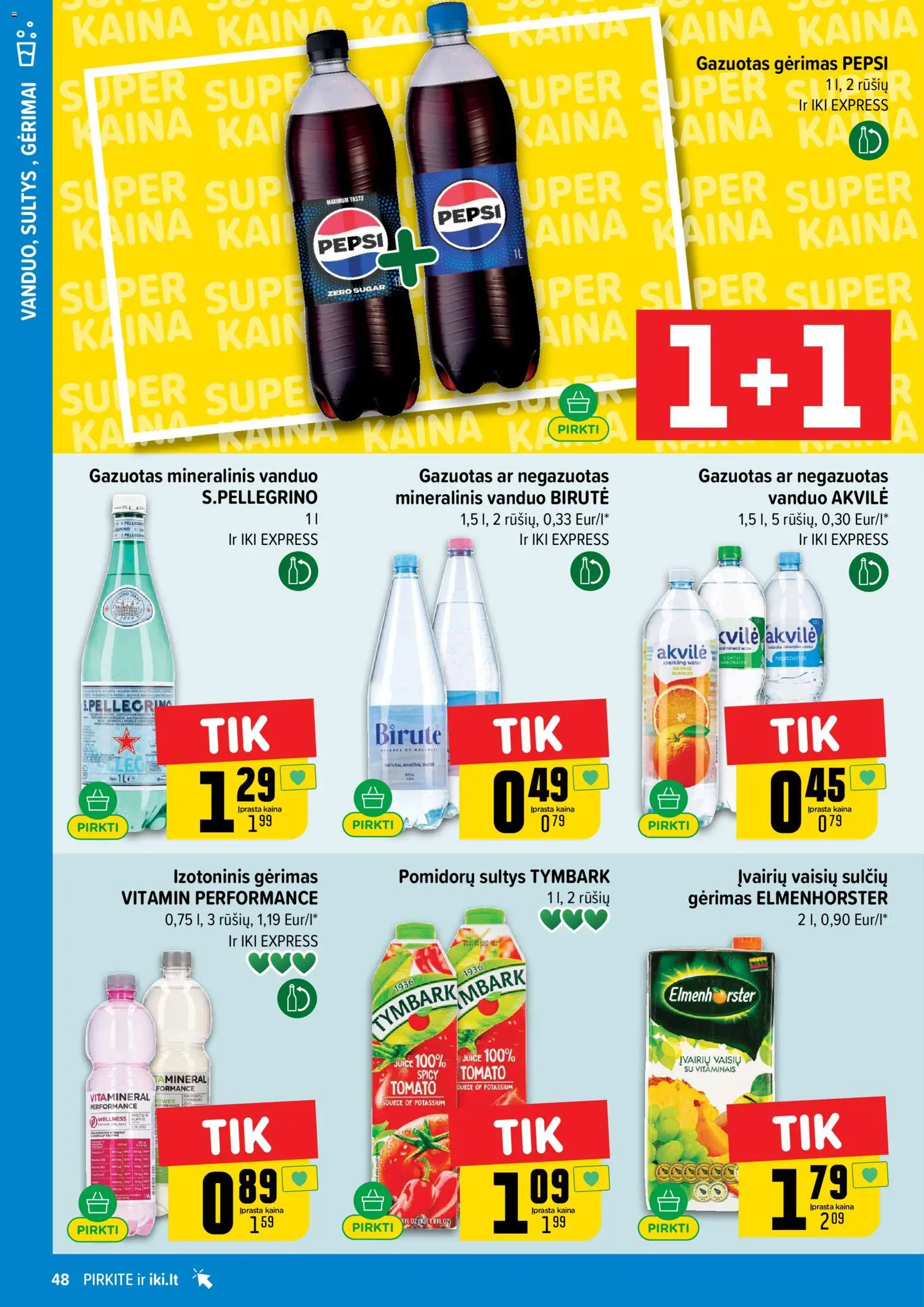 IKI akcijos nuo 16.02.2026 | Puslapis: 48 | Prekių: Sultys, Mineralinis vanduo
