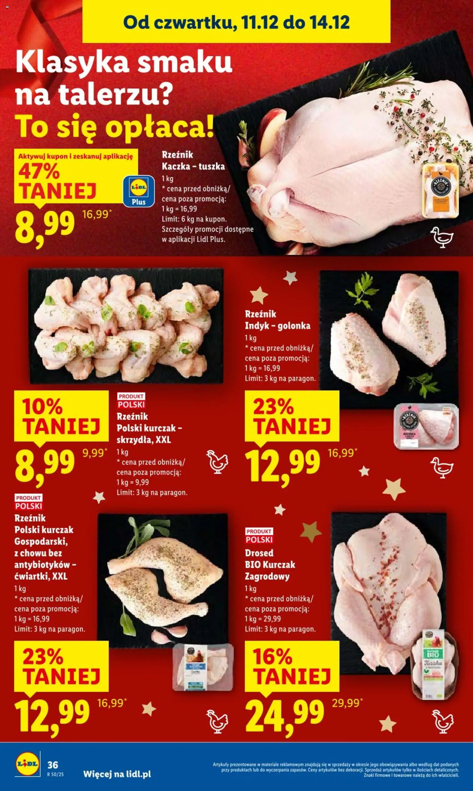 Lidl Gazetka od 11.12.2025 | Strona: 36 | Produkty: Kurczak, Kaczka, Kurczak zagrodowy