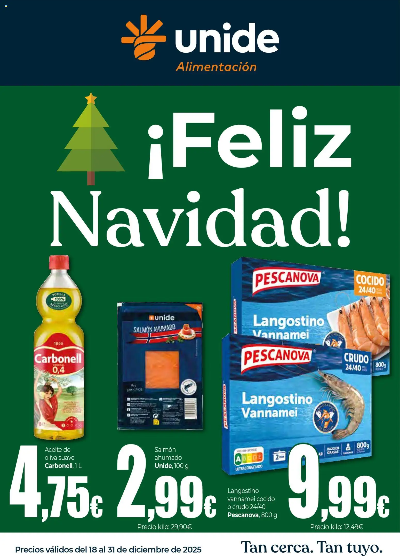 Unide - Feliz Navidad Alimentación Península │ válido desde el 18.12.2025 | Página: 1 | Productos: Salmón ahumado, Langostino