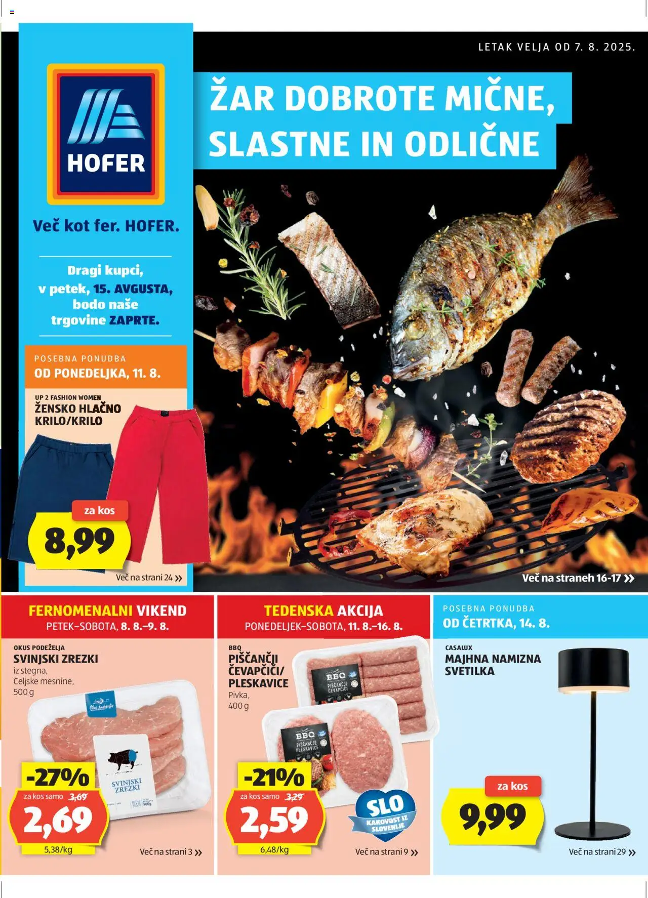 Hofer SI katalog | vrijedi od 07.08.2025 | Stranica: 1 | Proizvodi: Ćevapčići
