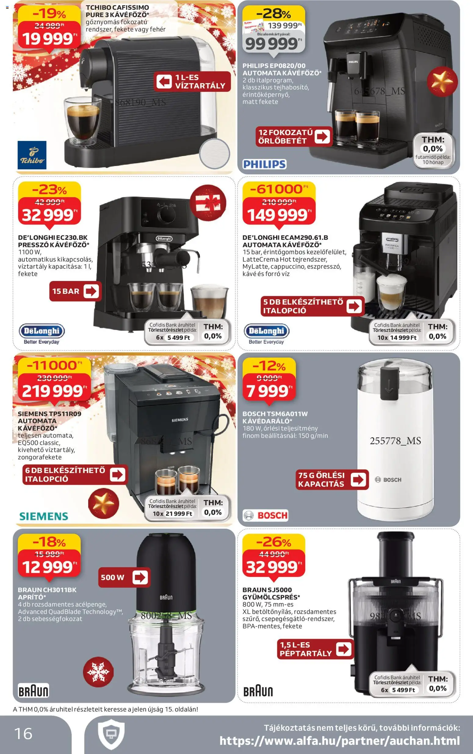 Auchan akciós ujság - amely érvényes a következő dátumtól: 27.11.2025 | Oldal: 16 | Termékek: Cafissimo, Kávé