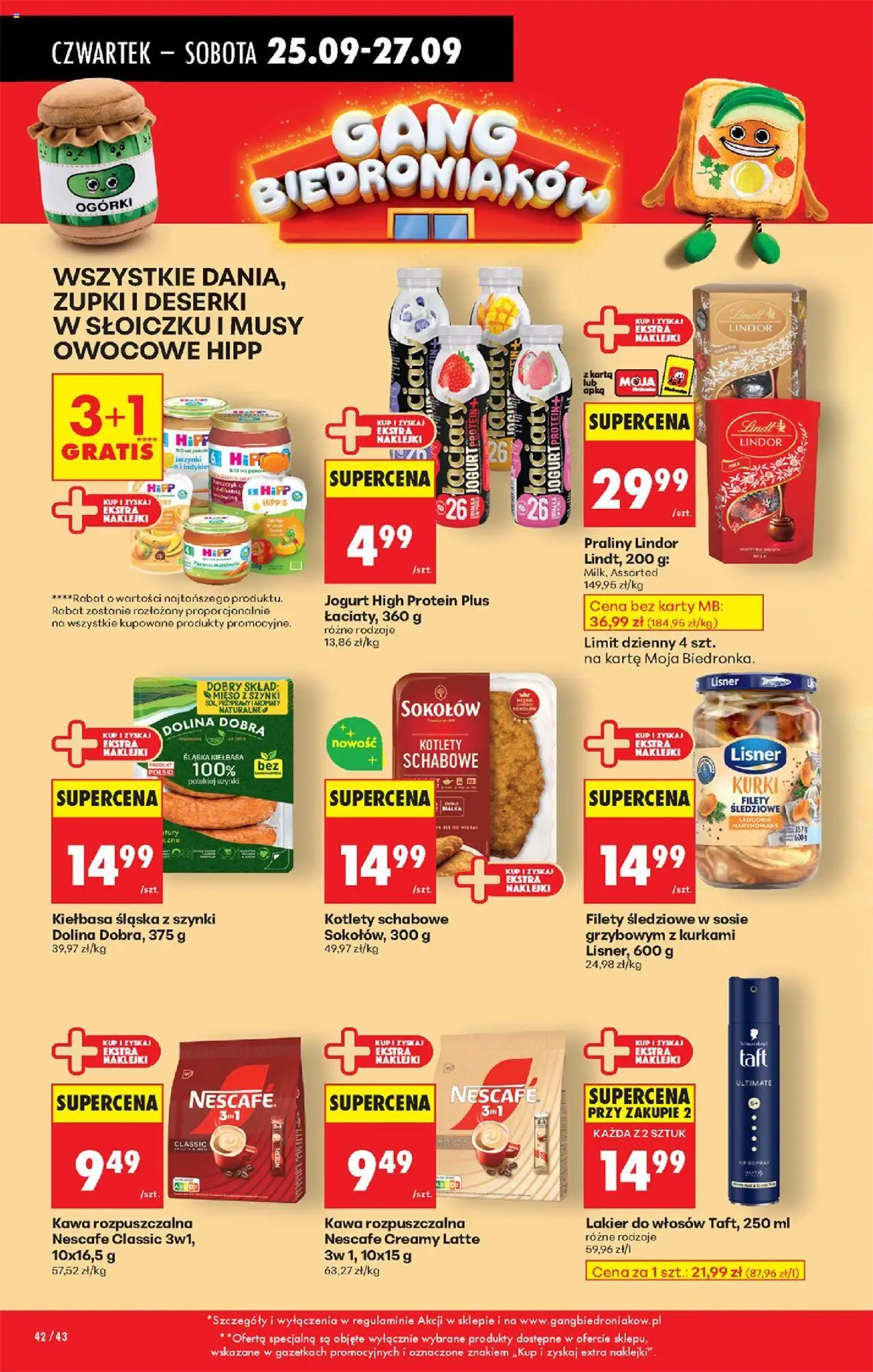 Biedronka gazetka - Oferta w tym tygodniu od 25.09.2025 | Strona: 52 | Produkty: Nescafe, Kiełbasa śląska, Przyprawy, Kotlety