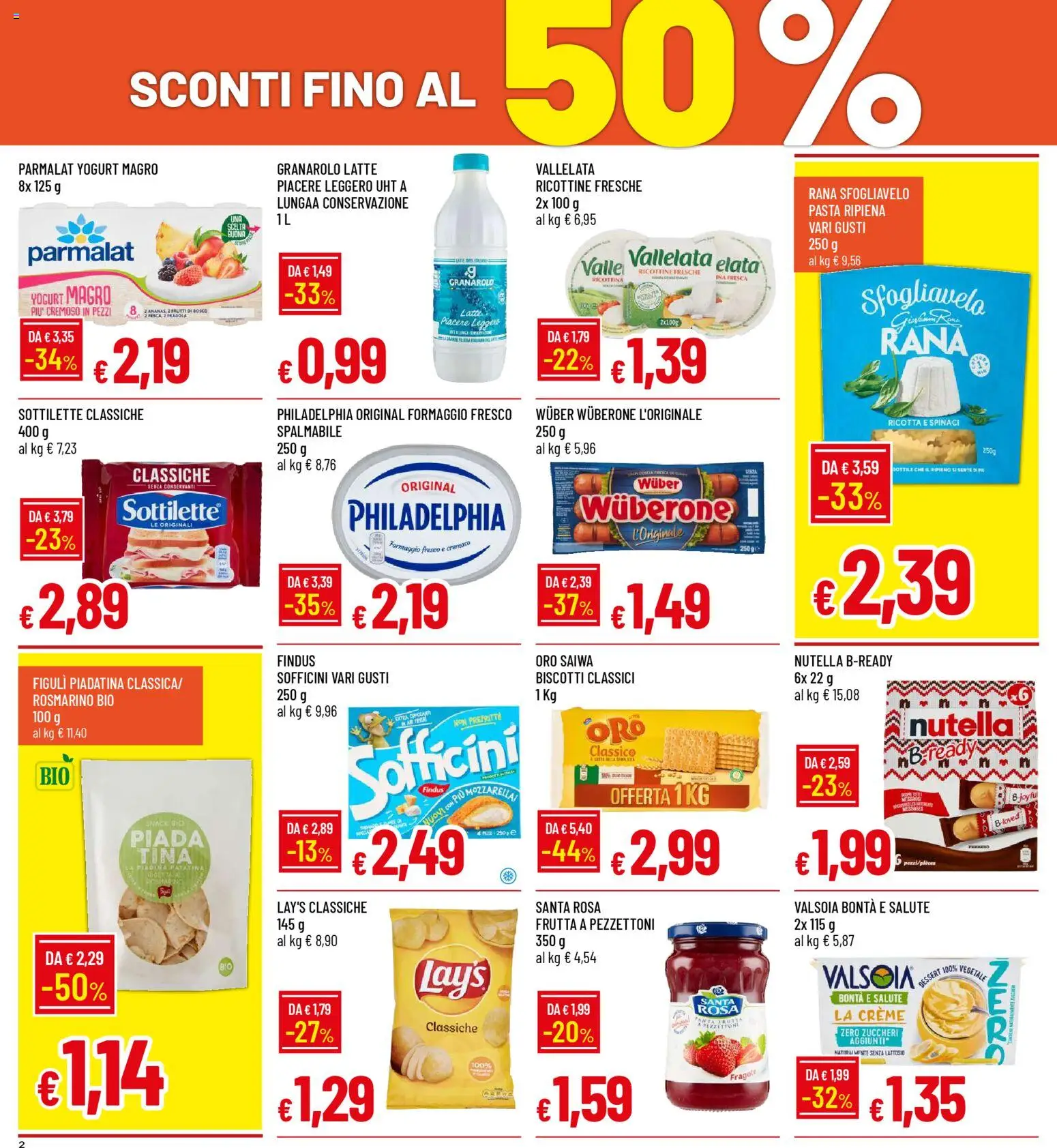 Volantino Galassia del 02.02.2026 | Pagina: 2 | Prodotti: Yogurt, Frutta, Latte, Pasta