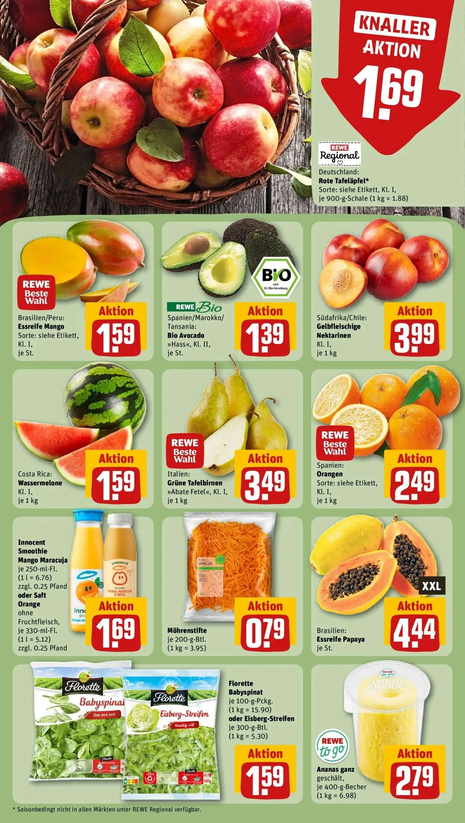 Rewe Prospekt Bremen/Radio Bremen	 – gültig ab 09.03.2026 | Seite: 6 | Produkte: Äpfel, Orangen, Ananas, Mango