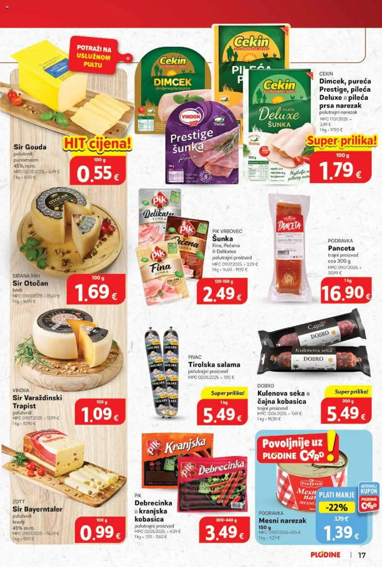 Plodine katalog | vrijedi od 08.10.2025 | Stranica: 17 | Proizvodi: Sir, Podravka, Narezak, Gouda