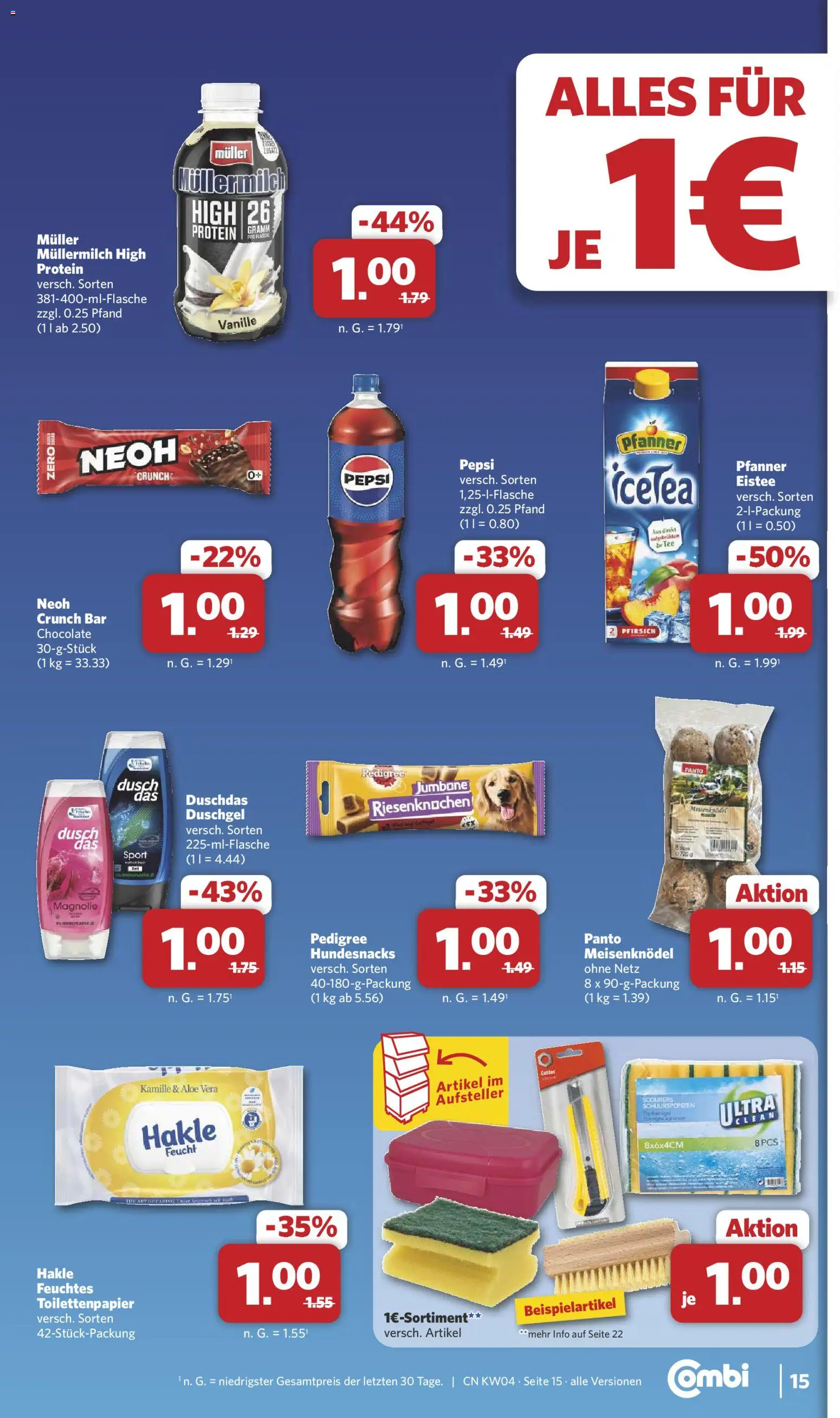 Combi Prospekt 	 – gültig ab 19.01.2026 | Seite: 15 | Produkte: Duschgel, Pfirsich, Pedigree, Toilettenpapier
