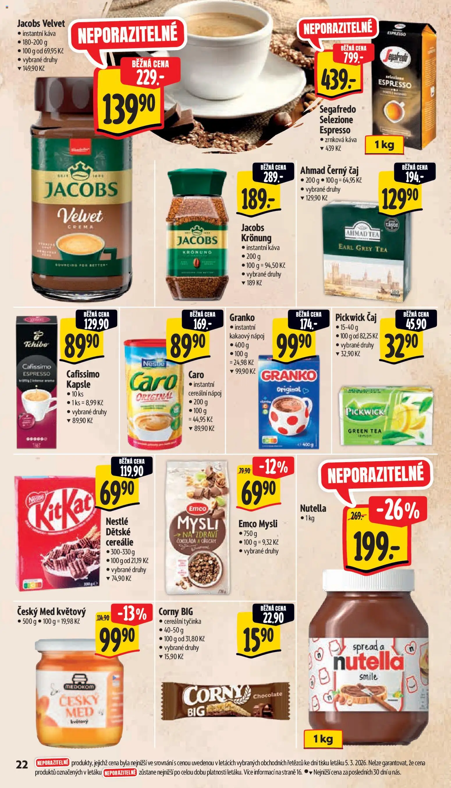 Albert leták - Supermarket od 11.03.2026 | Strana: 30 | Produkty: Kapsle, Med, Jacobs, Crema