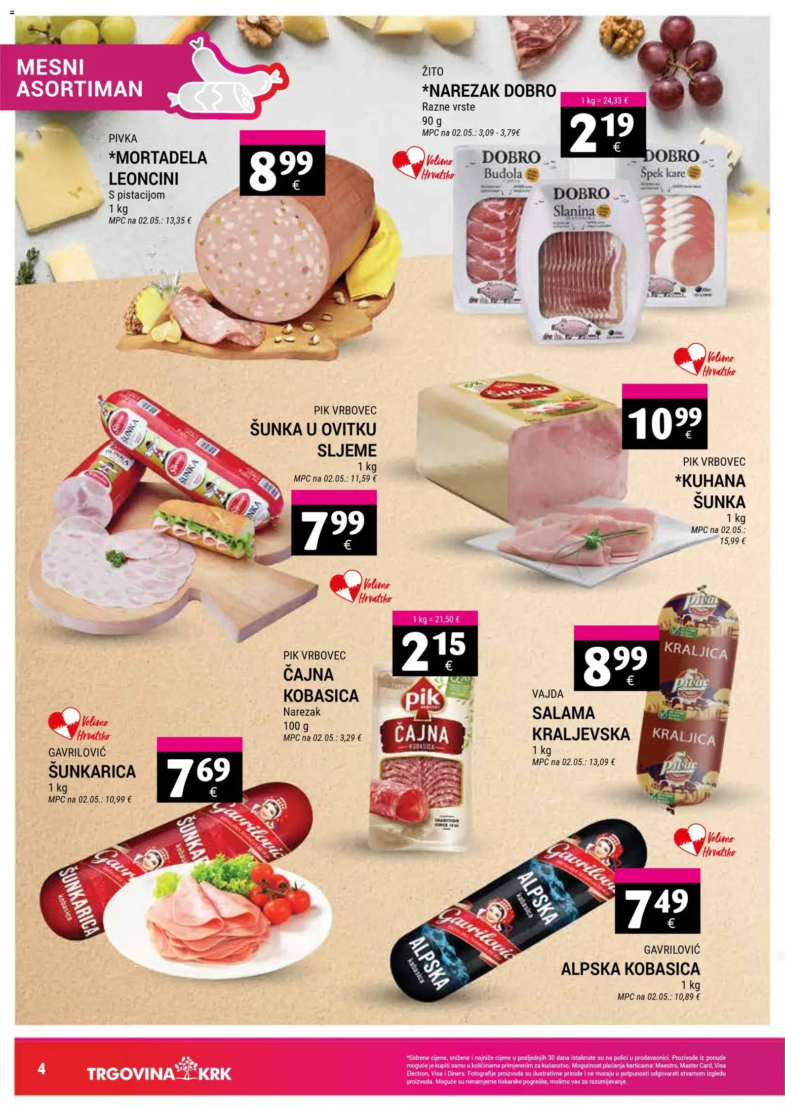 Trgovina Krk katalog | vrijedi od 01.11.2025 | Stranica: 4 | Proizvodi: Salama, Narezak, Kobasica, Pik Vrbovec