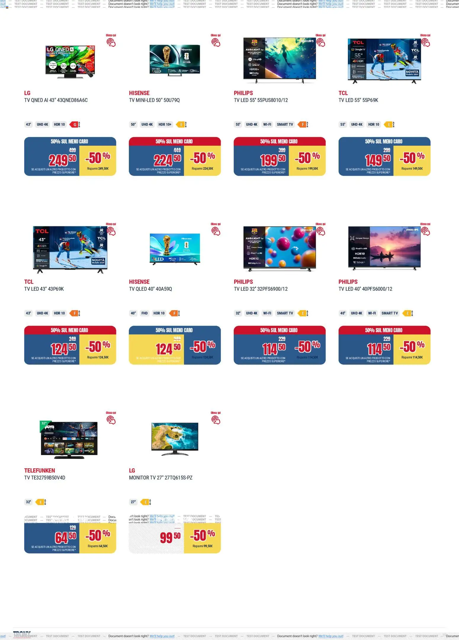 Volantino Trony del 04.12.2025 | Pagina: 15 | Prodotti: Monitor, smart TV, TV, Audio