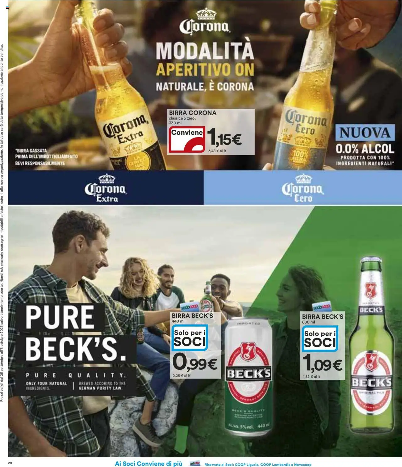 Volantino Ipercoop del 25.09.2025 | Pagina: 28 | Prodotti: Birra, Data, The, Aperitivo