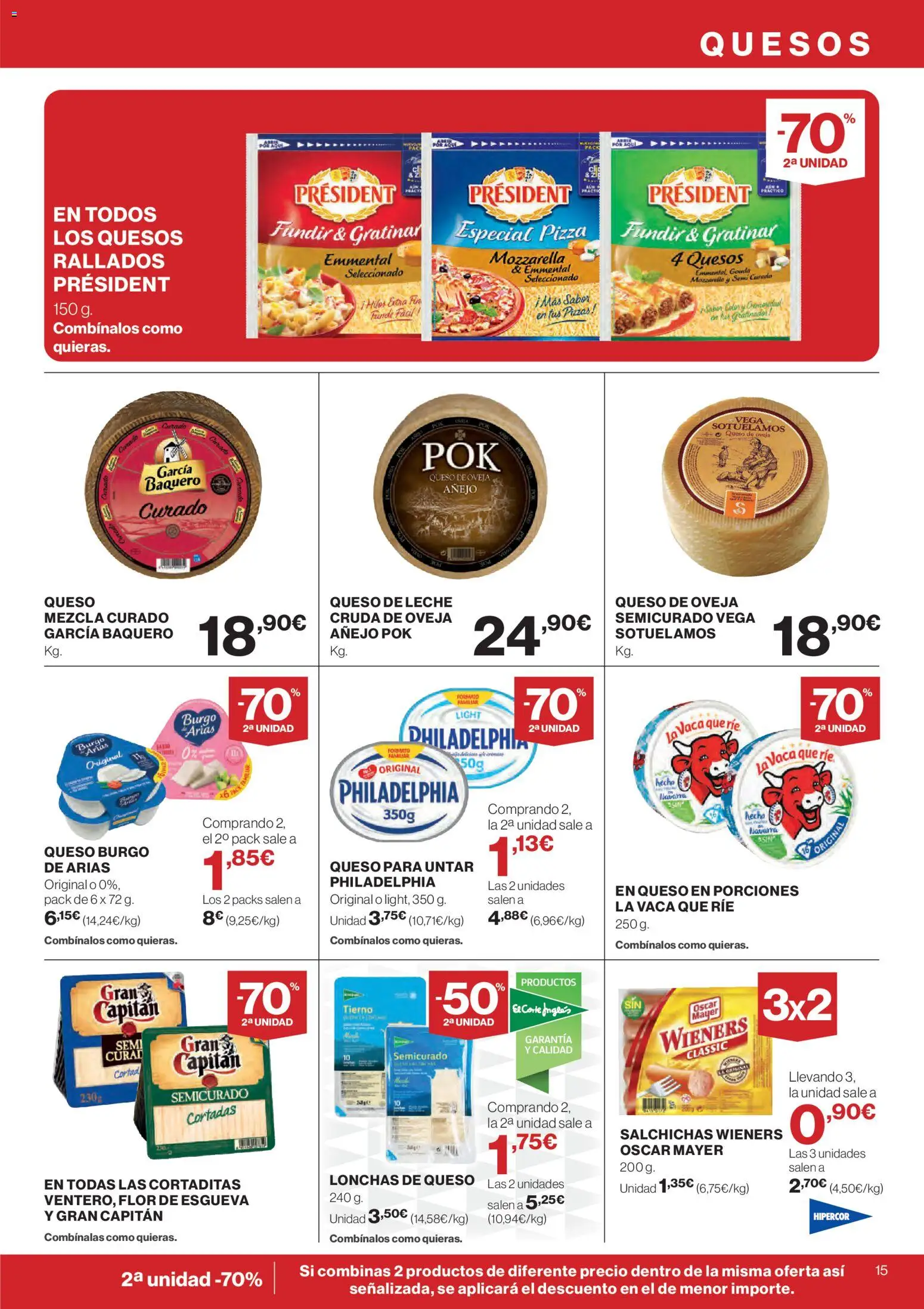 Hipercor catálogo │ válido desde el 26.02.2026 | Página: 15 | Productos: Queso de oveja, Leche, Queso, Queso para untar