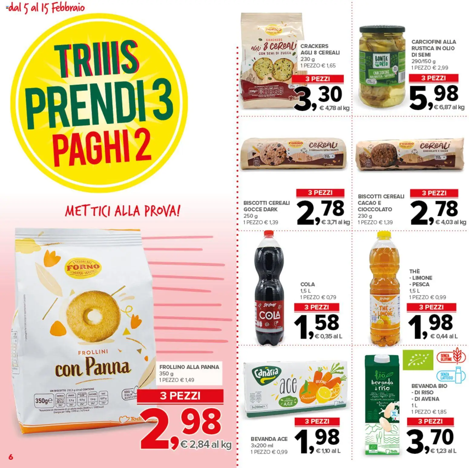 Volantino Todis del 05.02.2026 | Pagina: 6 | Prodotti: Cioccolato, Crackers, Zucca, Cacao