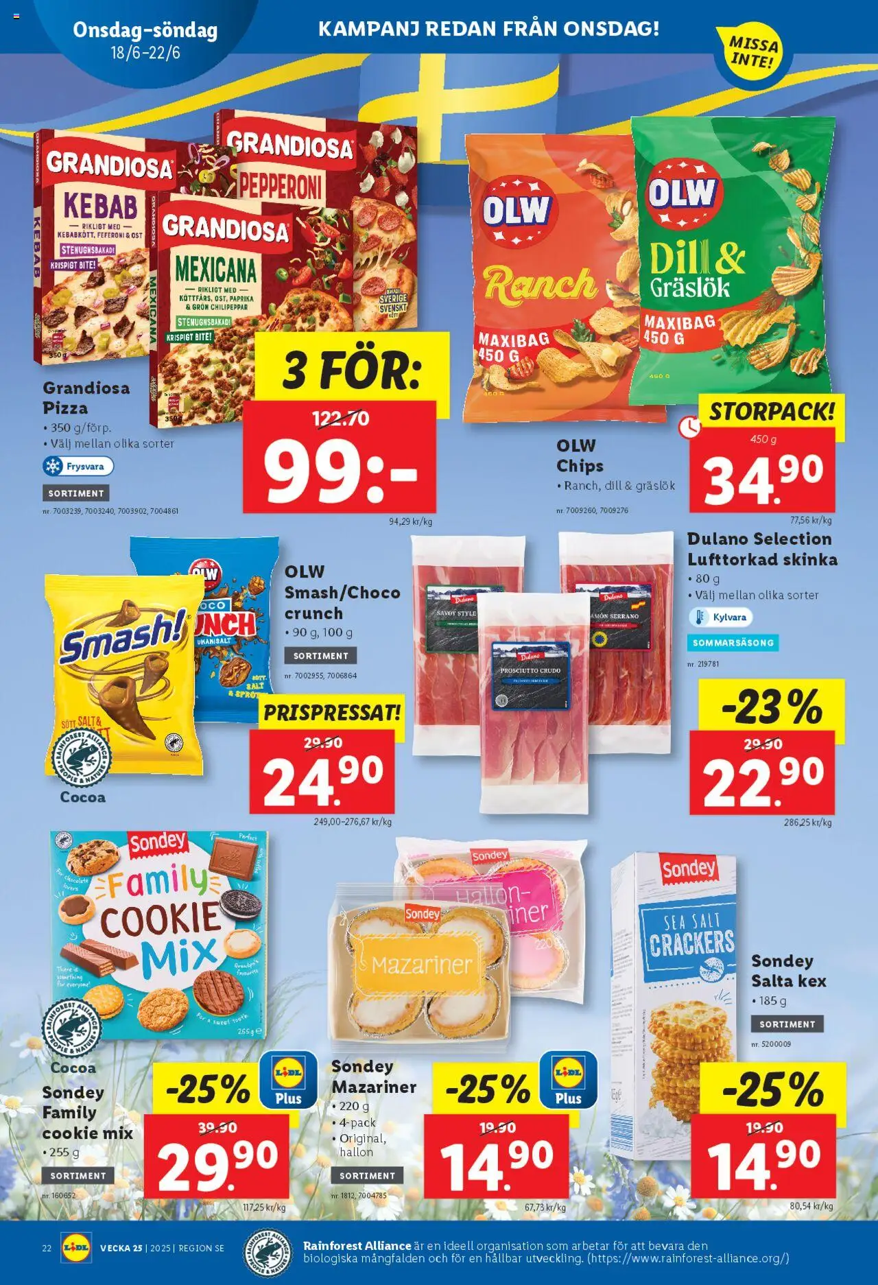 Lidl reklamblad aktuell från 16.06.2025 | Sida: 24 | Produkter: Gräslök, Skinka, Pizza, Hallon