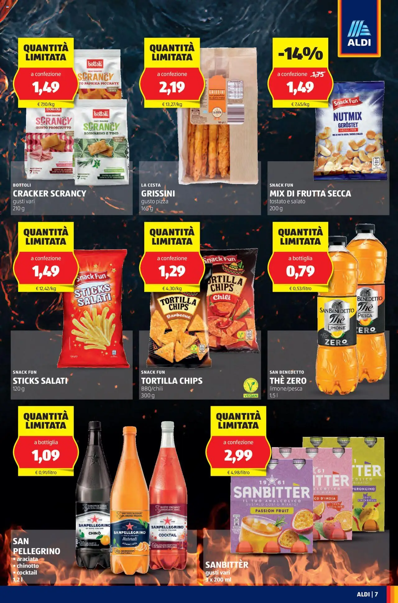 Volantino Aldi del 11.08.2025 | Pagina: 7 | Prodotti: Chinotto, Prosciutto, The, Forno