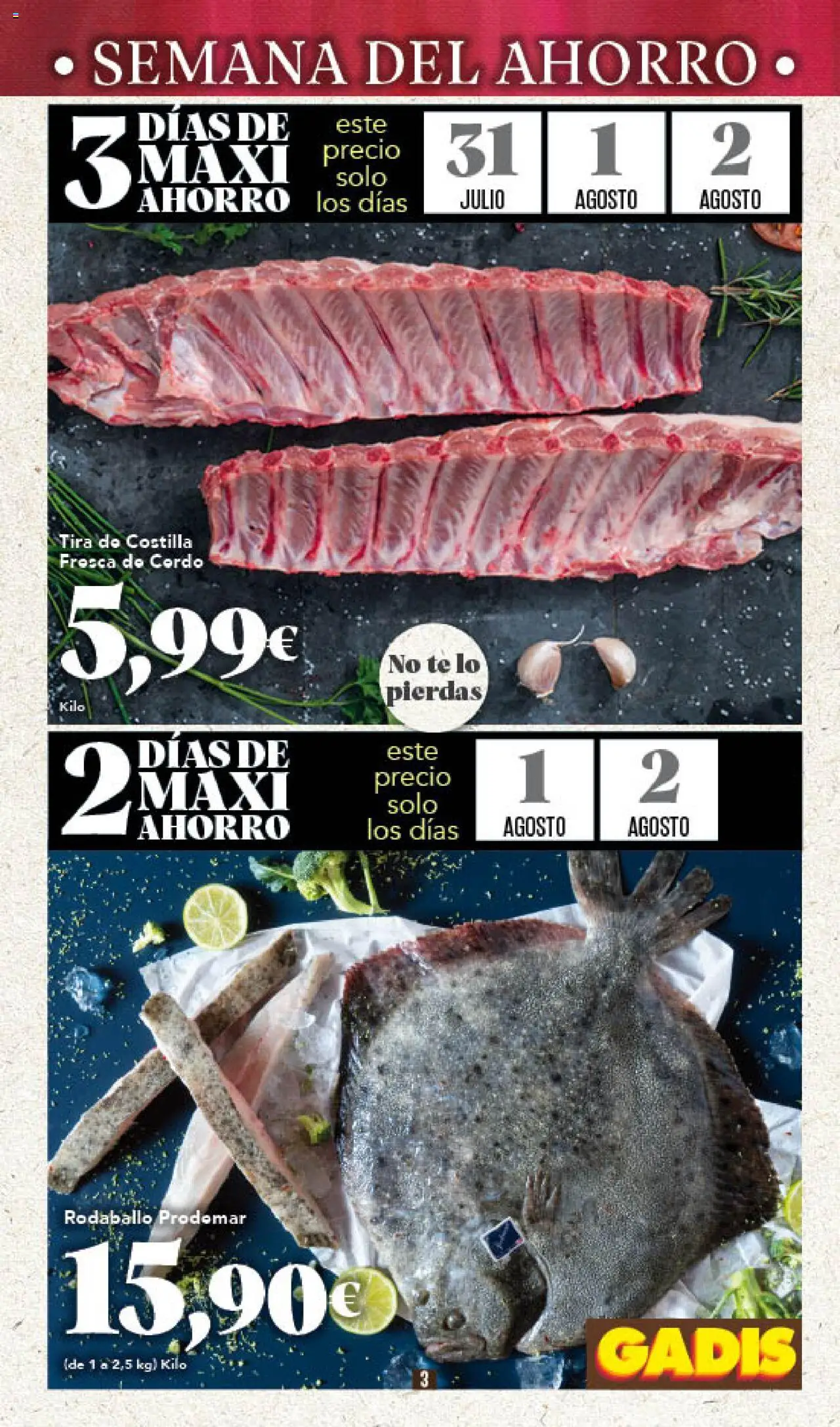 Gadis folleto │ válido desde el 31.07.2025 | Página: 3 | Productos: Cerdo, Té