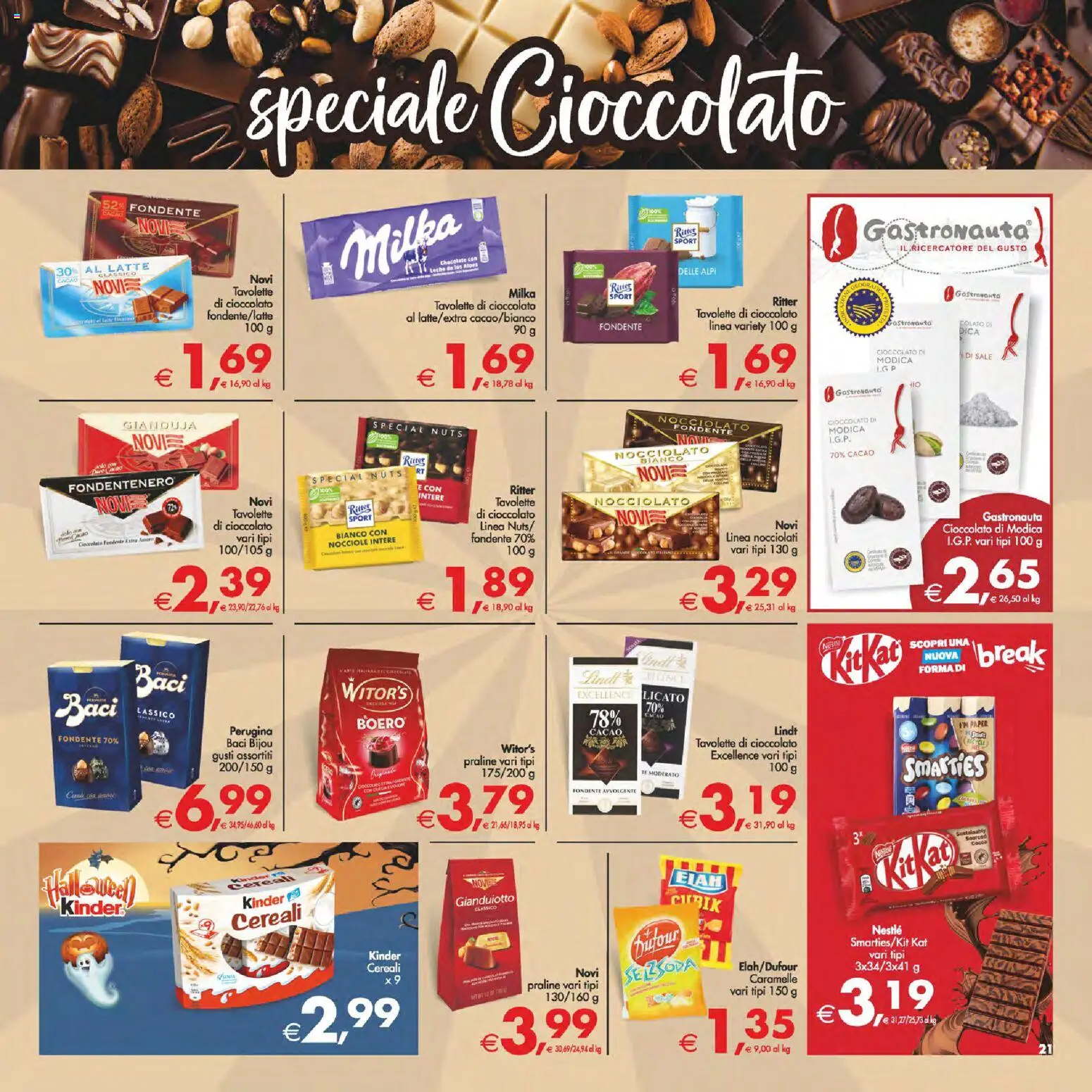 Volantino Decò del 24.10.2025 | Pagina: 21 | Prodotti: Cioccolato, Caramelle, Sale, Cacao