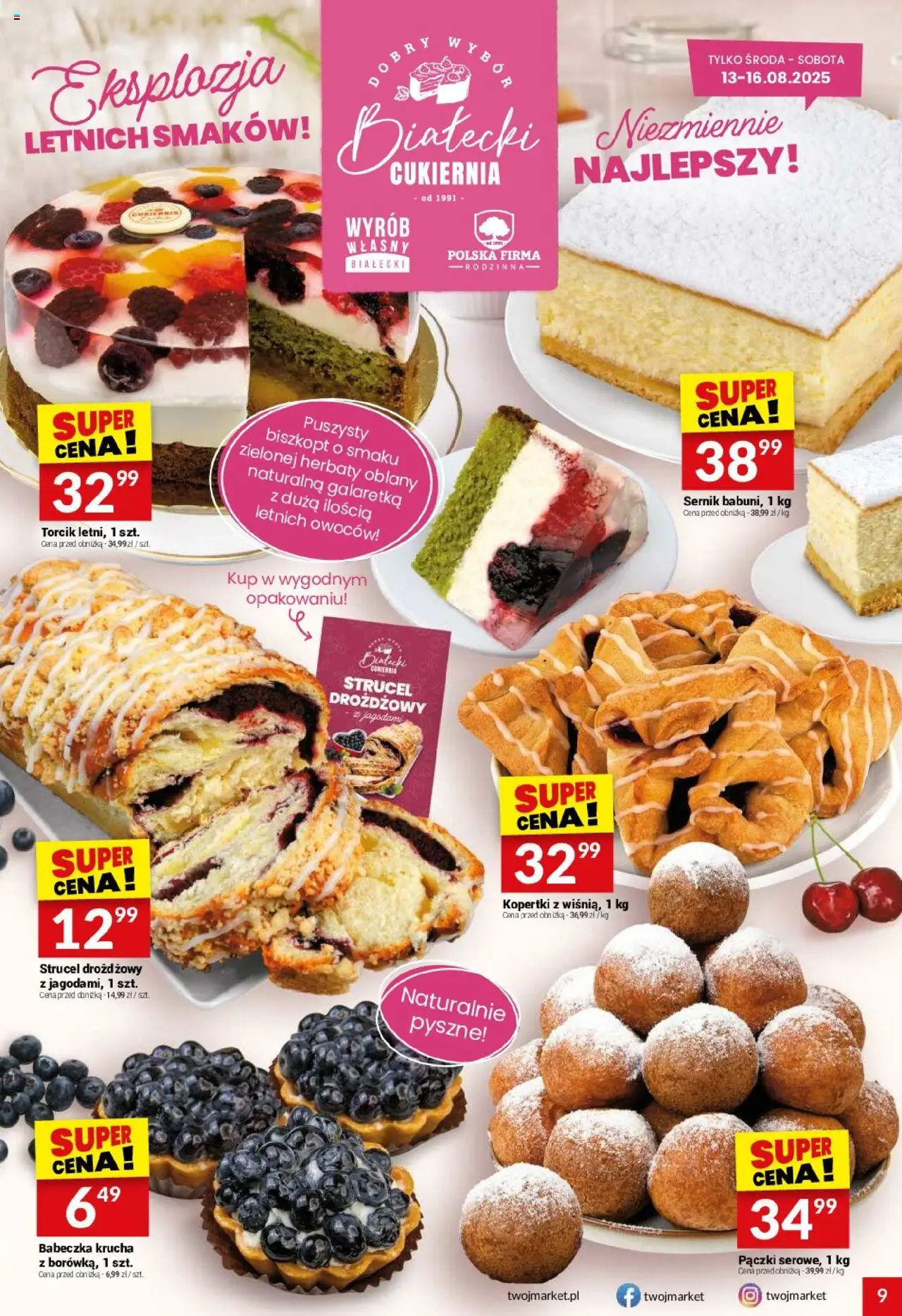 Twój Market Gazetka od 13.08.2025 | Strona: 9 | Produkty: Galaretka, Pączki