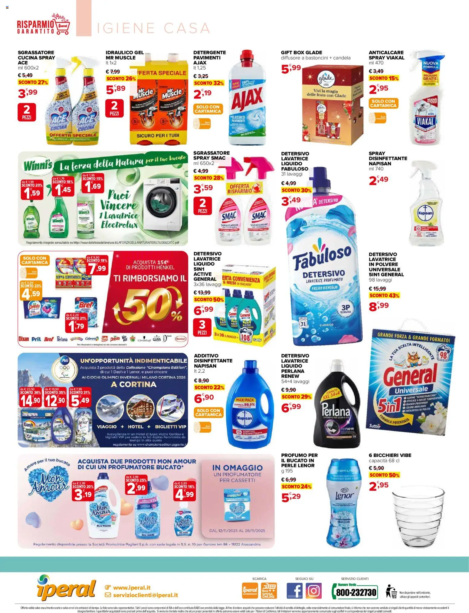 Volantino Iperal del 12.11.2025 | Pagina: 4 | Prodotti: Anticalcare, Lavatrice, Candela, Profumo