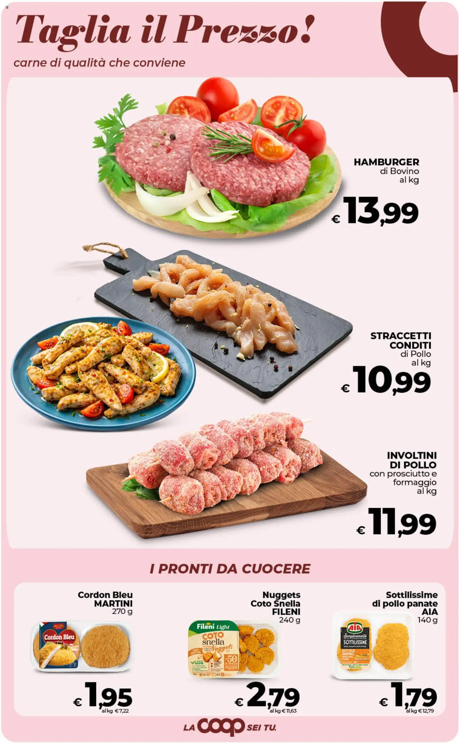 Volantino COOP del 24.02.2026 | Pagina: 16 | Prodotti: Pollo, Formaggio, Prosciutto, Hamburger