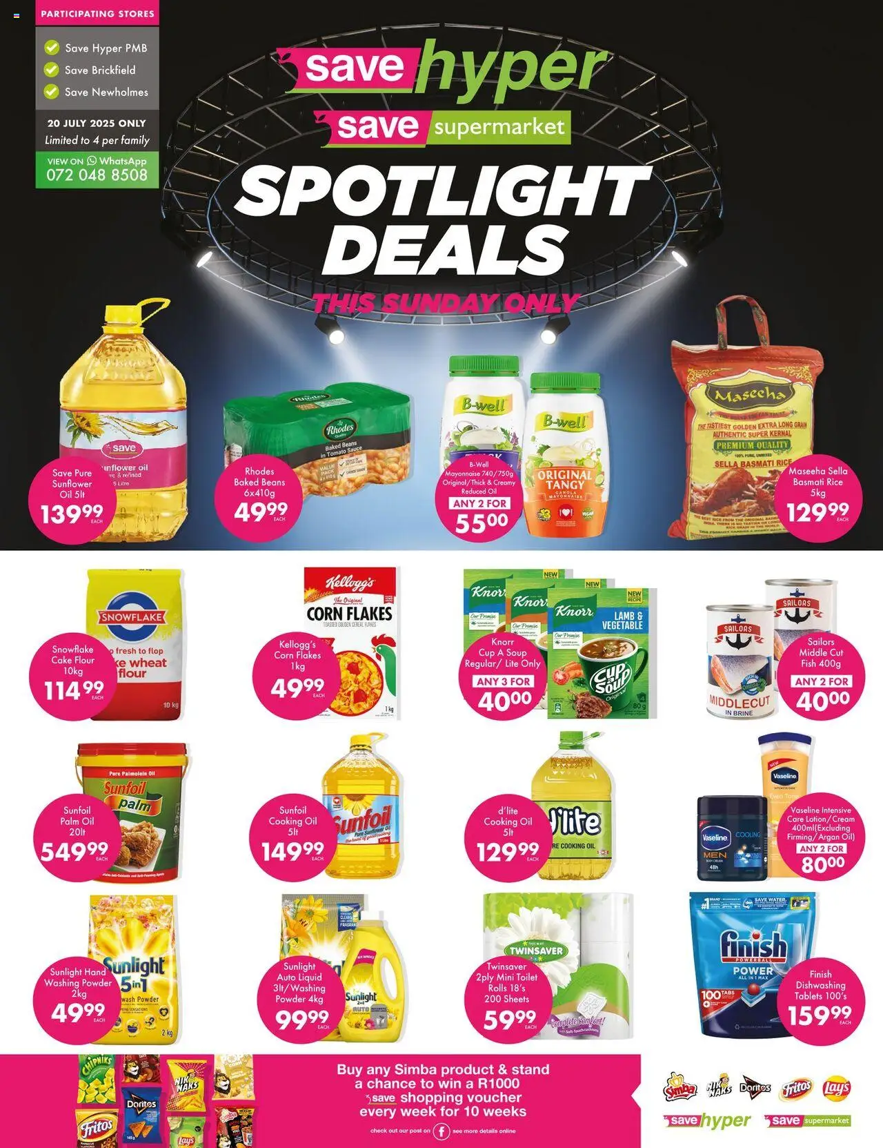 Save Spotlight Deals │ valid from 20.07.2025 | Page: 1 | Products: Flour, Flakes, Washing powder, Mayonnaise