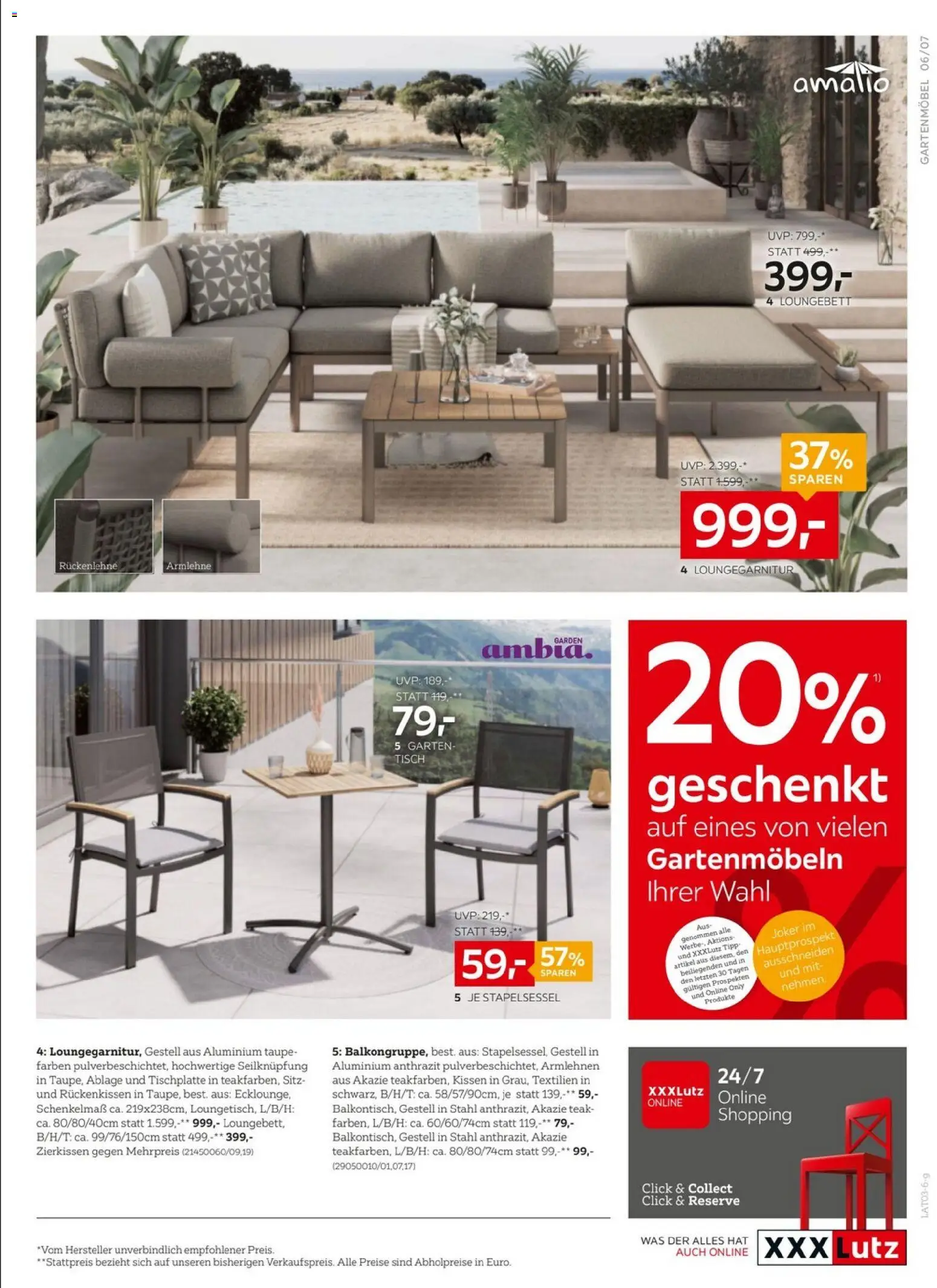 XXXLutz Gartenmöbel gültig ab 10.03.2026 | Seite: 7 | Produkte: Kissen, Tisch, Gartenmöbel