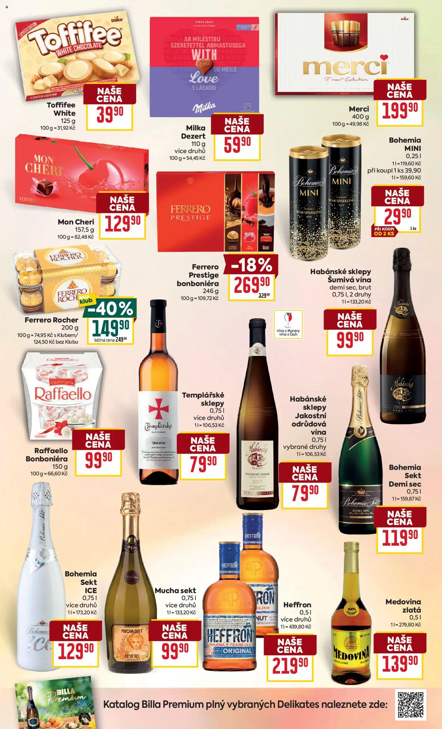 Billa Velký leták od 04.03.2026 | Strana: 15 | Produkty: Heffron, Merci, Mucha sekt, Toffifee White
