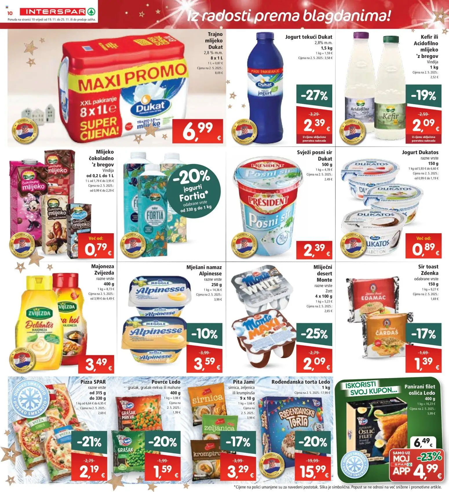 Interspar katalog | vrijedi od 19.11.2025 | Stranica: 12 | Proizvodi: Toast, Pizza, Majoneza, Namaz