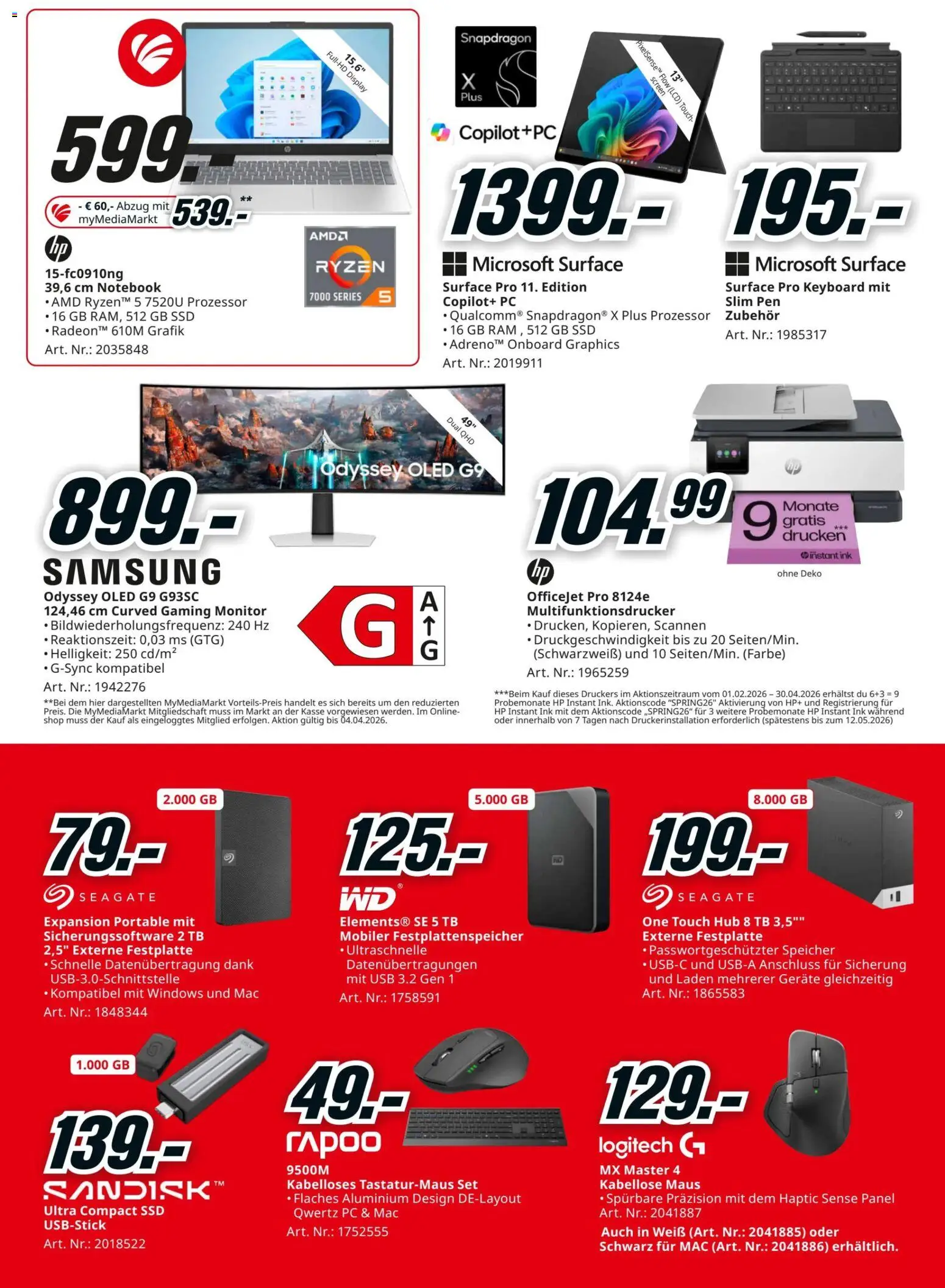 Media Markt Angebote gültig ab 22.03.2026 | Seite: 8 | Produkte: Monitor, PC, Maus, USB