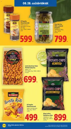 Lidl akciós ujság - amely érvényes a következő dátumtól: 28.08.2025 | Oldal: 30 | Termékek: Chili, Lime, Fűszerkeverék, Tortilla