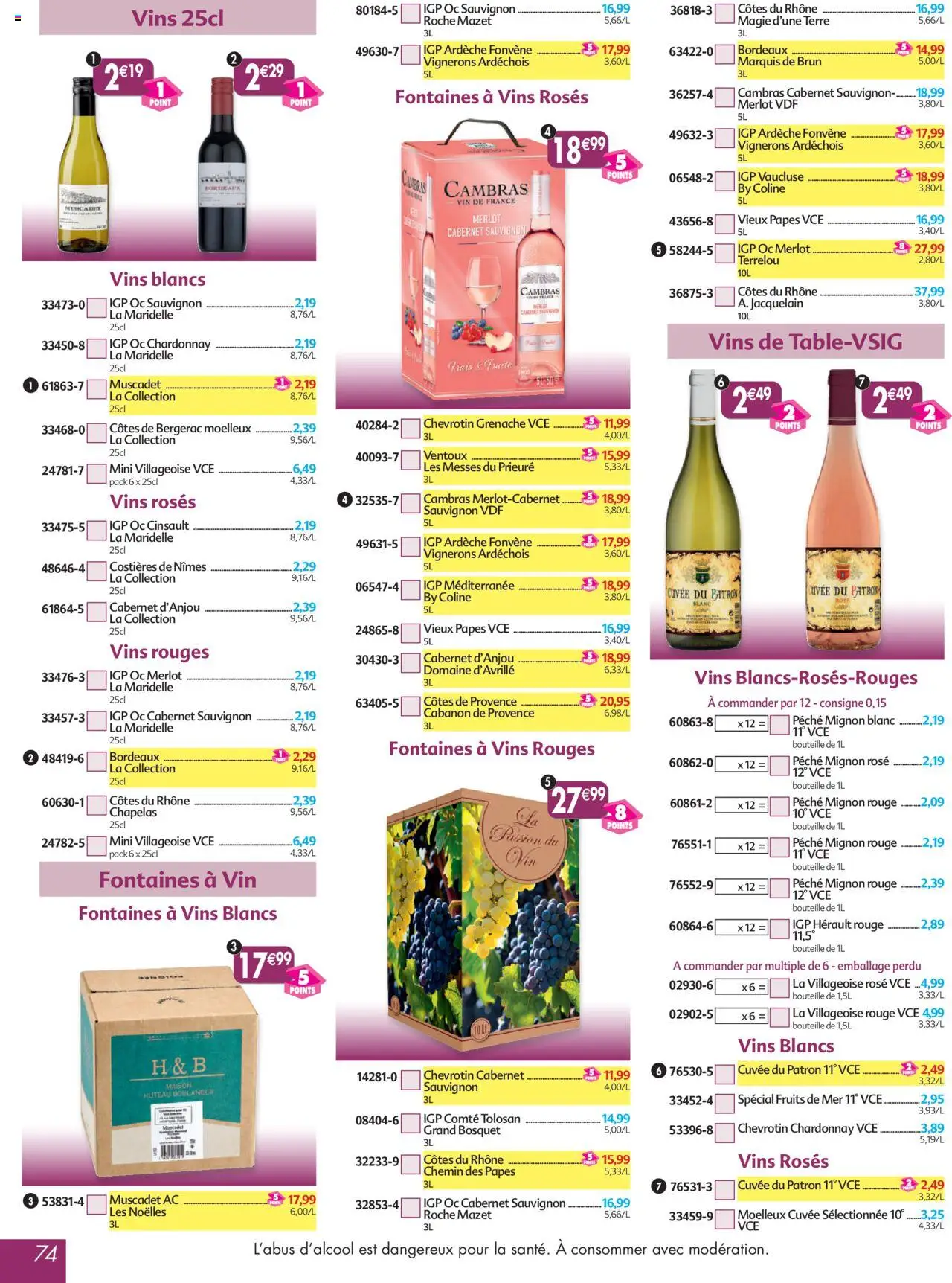 | Page: 74 | Produits: Fruits de mer, Pêche, Vin