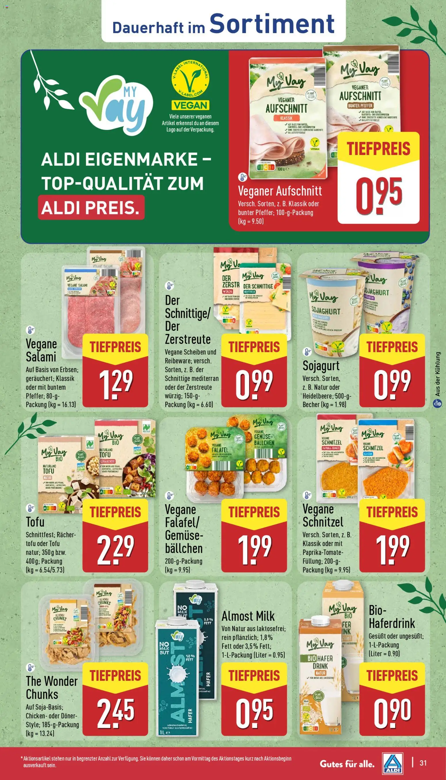Aldi Prospekt 	 – gültig ab 19.01.2026 | Seite: 31 | Produkte: Schnitzel, Haferdrink, Gemüse, Pfeffer