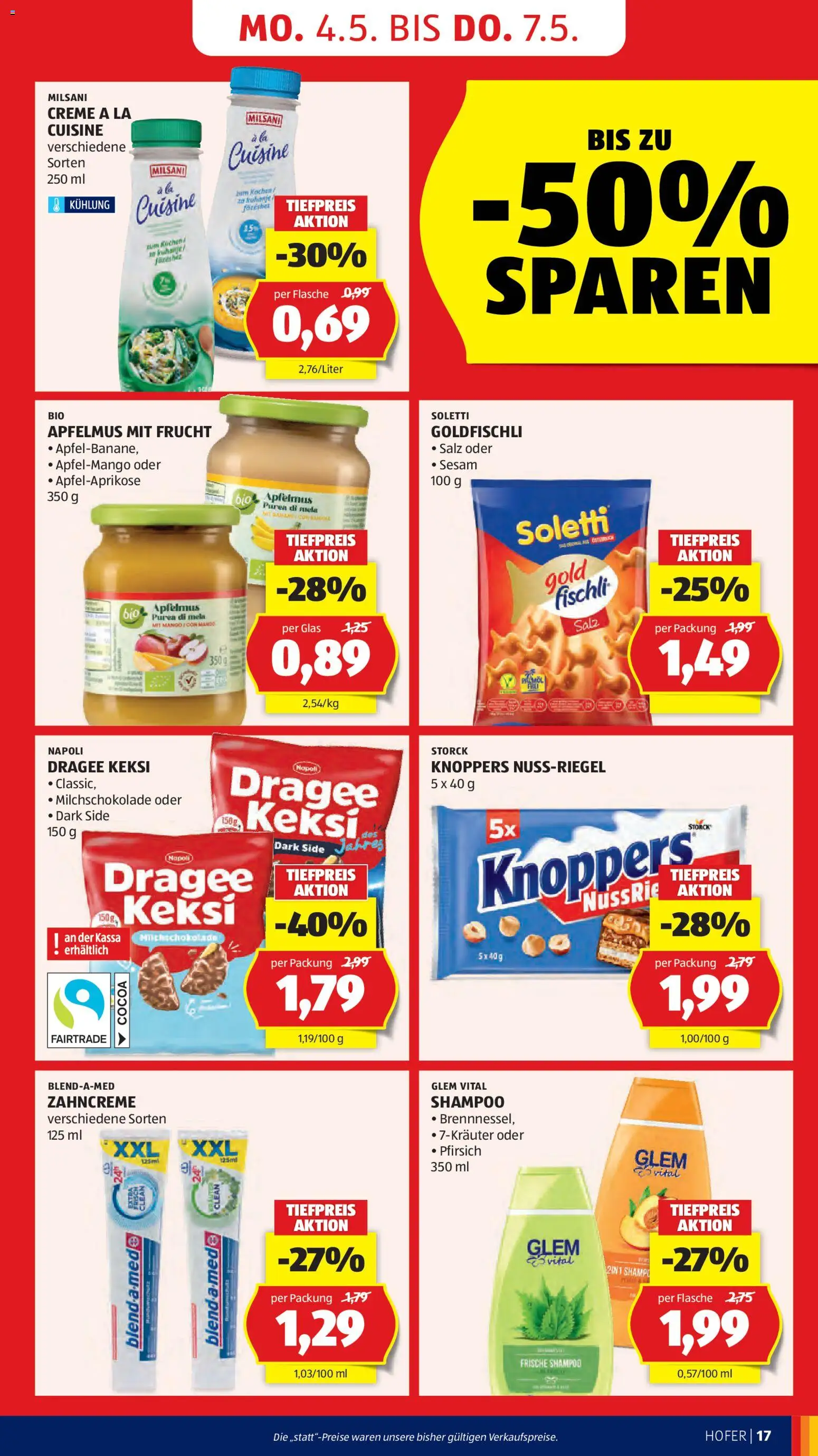 Hofer Flugblatt gültig ab 29.04.2026 | Seite: 21 | Produkte: Salz, Mango, Shampoo, Creme