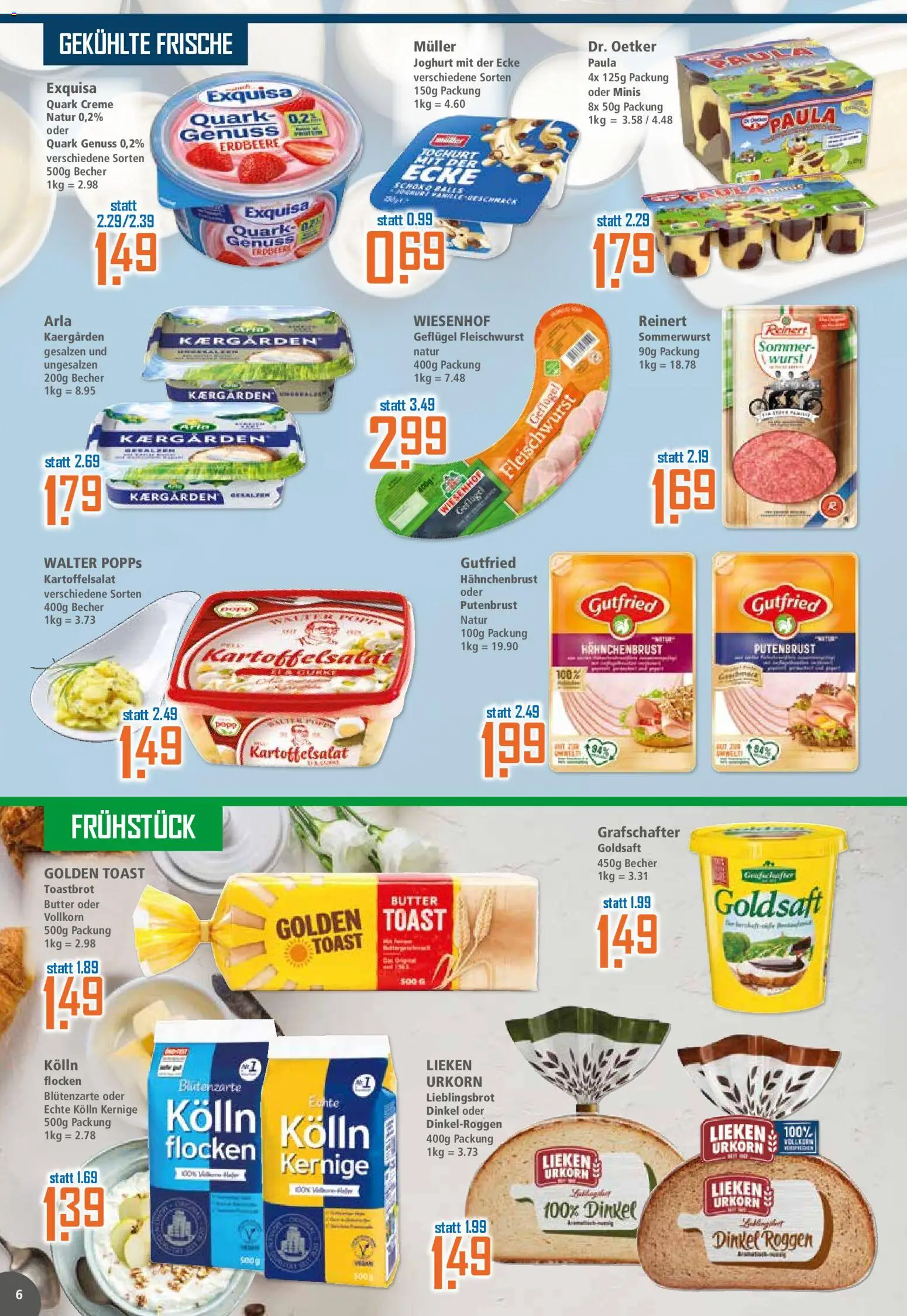 Klaas & Kock Prospekt 	 – gültig ab 20.04.2026 | Seite: 6 | Produkte: Quark, Butter, Toastbrot, Wurst