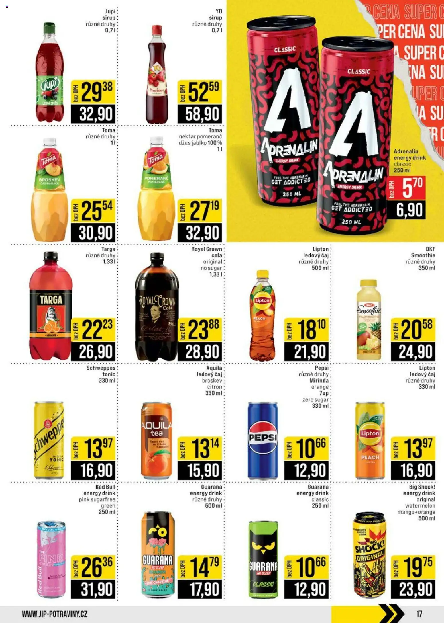 Jip leták - Cash & Carry od 18.03.2026 | Strana: 17 | Produkty: Čaj, Mirinda, Red Bull, Cola