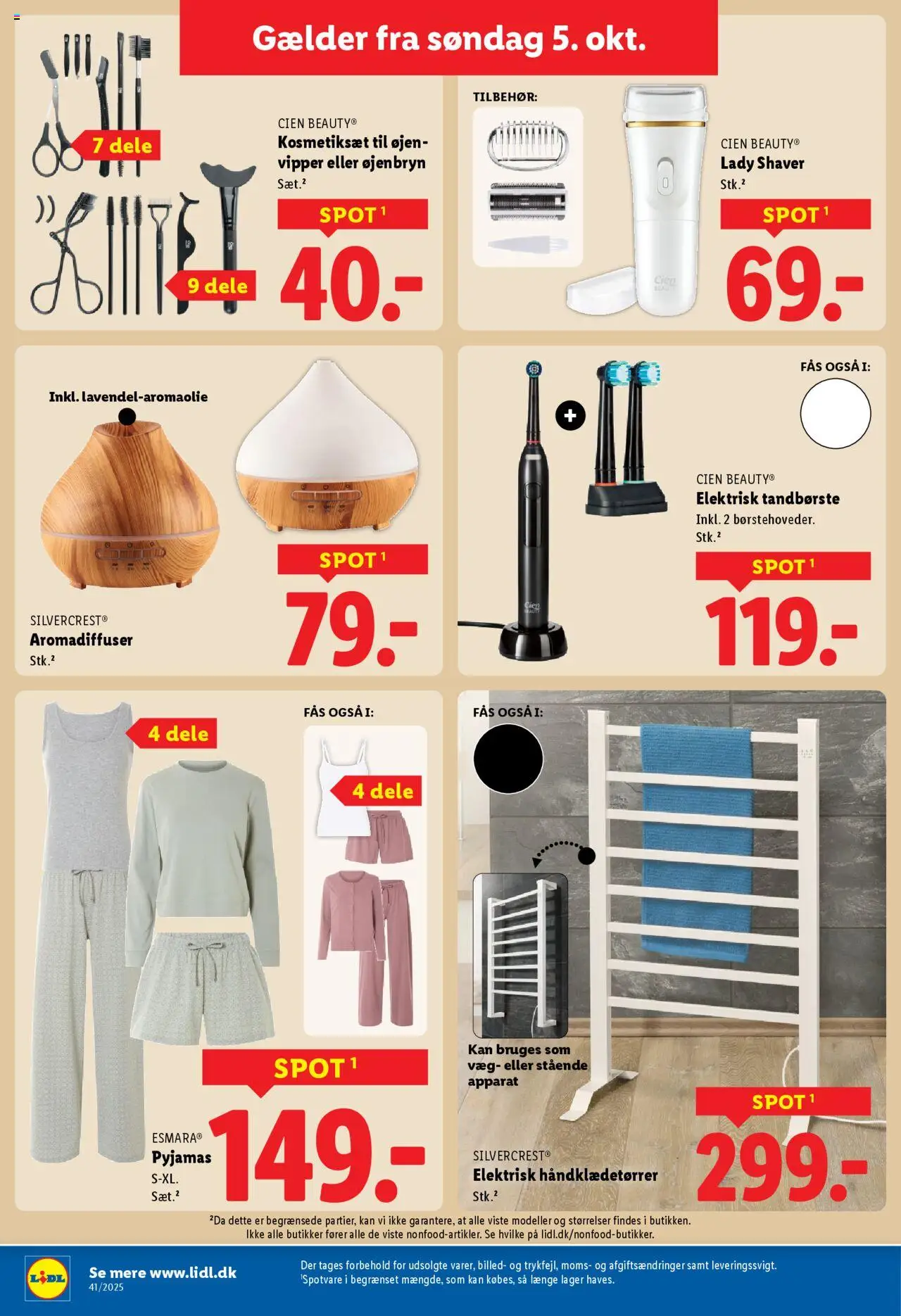 Lidl tilbudsavis – gyldig fra 05.10.2025 | Side: 19 | Produkter: Tandbørste, Pyjamas, Elektrisk Tandbørste, Søm