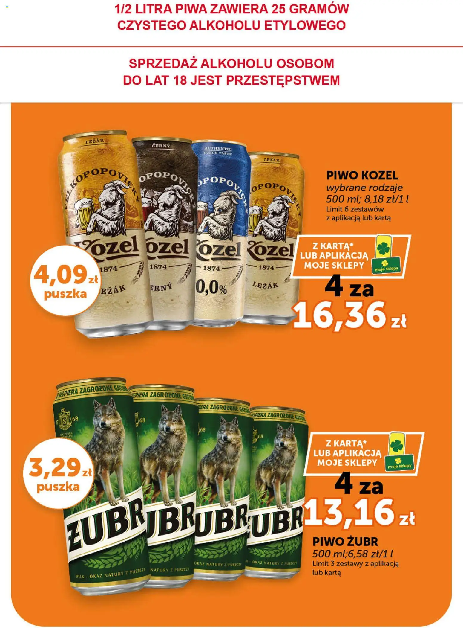 ABC gazetka - Minimarket od 12.03.2026 | Strona: 9 | Produkty: Piwo żubr, Karta, Piwo, Piwo kozel