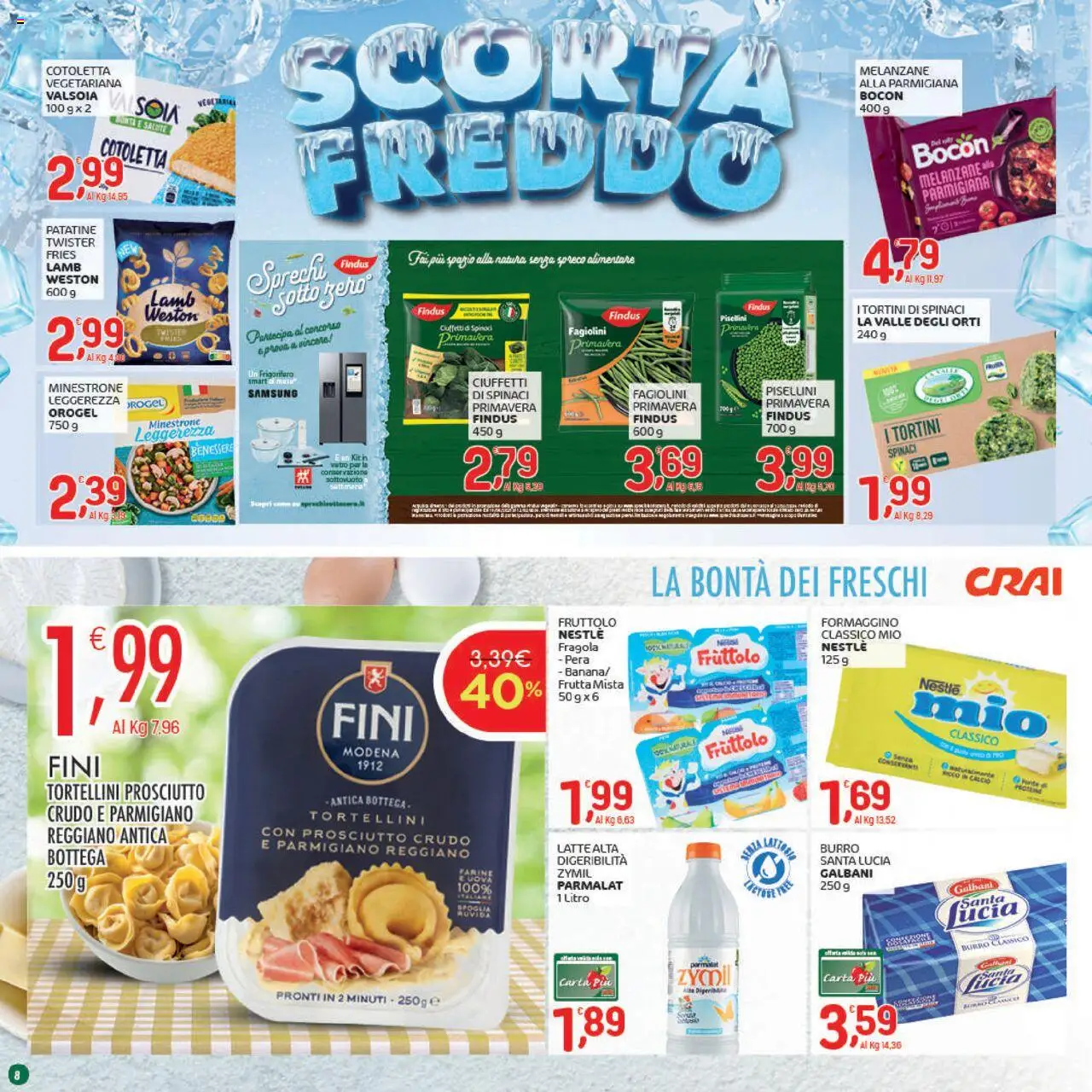 Volantino CRAI del 18.09.2025 | Pagina: 8 | Prodotti: Burro, Pera, Fagiolini, Parmigiano