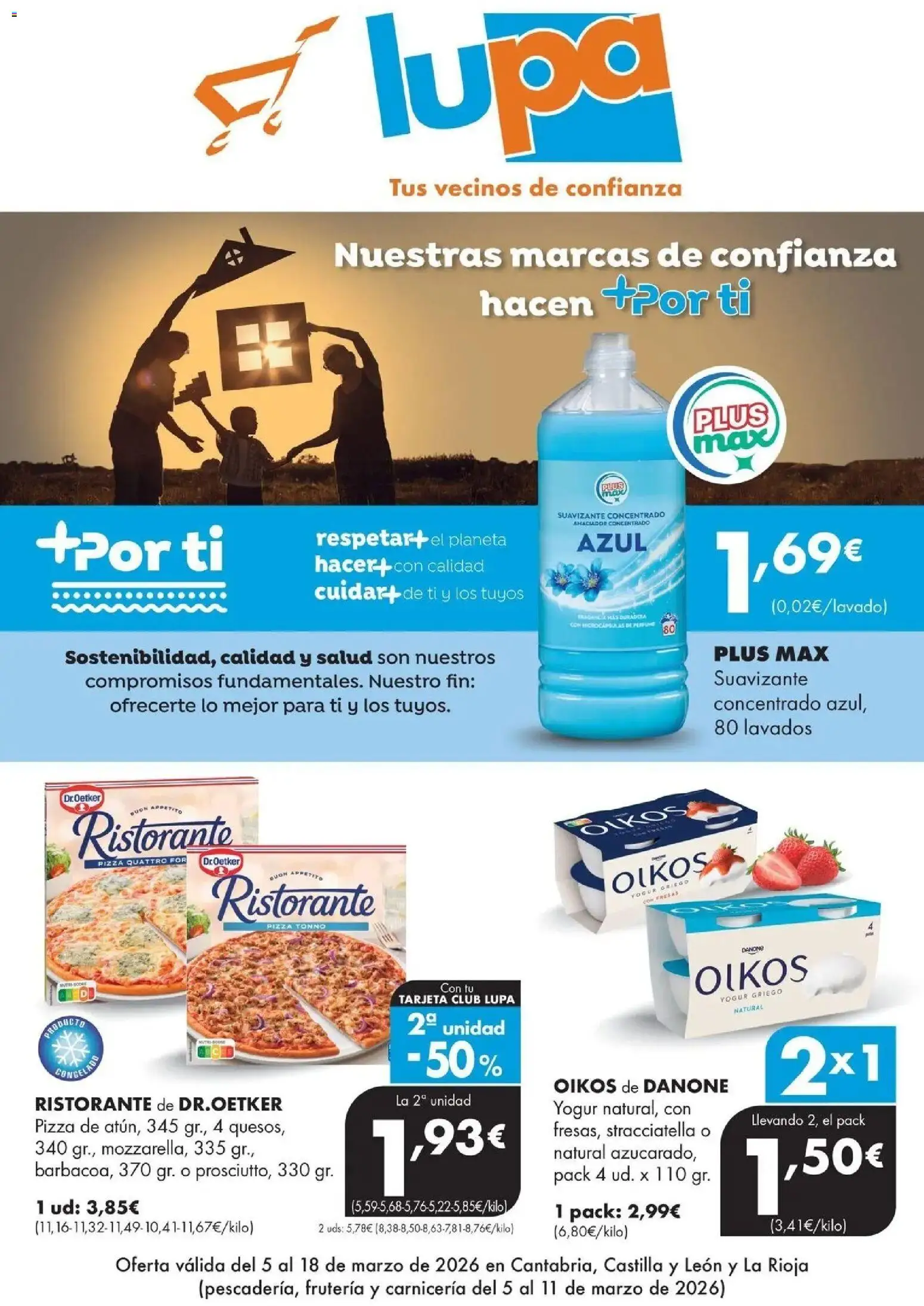 Lupa Supermercados - Tus vecinos de confianza │ válido desde el 05.03.2026 | Página: 1 | Productos: Fragancia, Yogur, Μαγειρική εστία, Suavizante