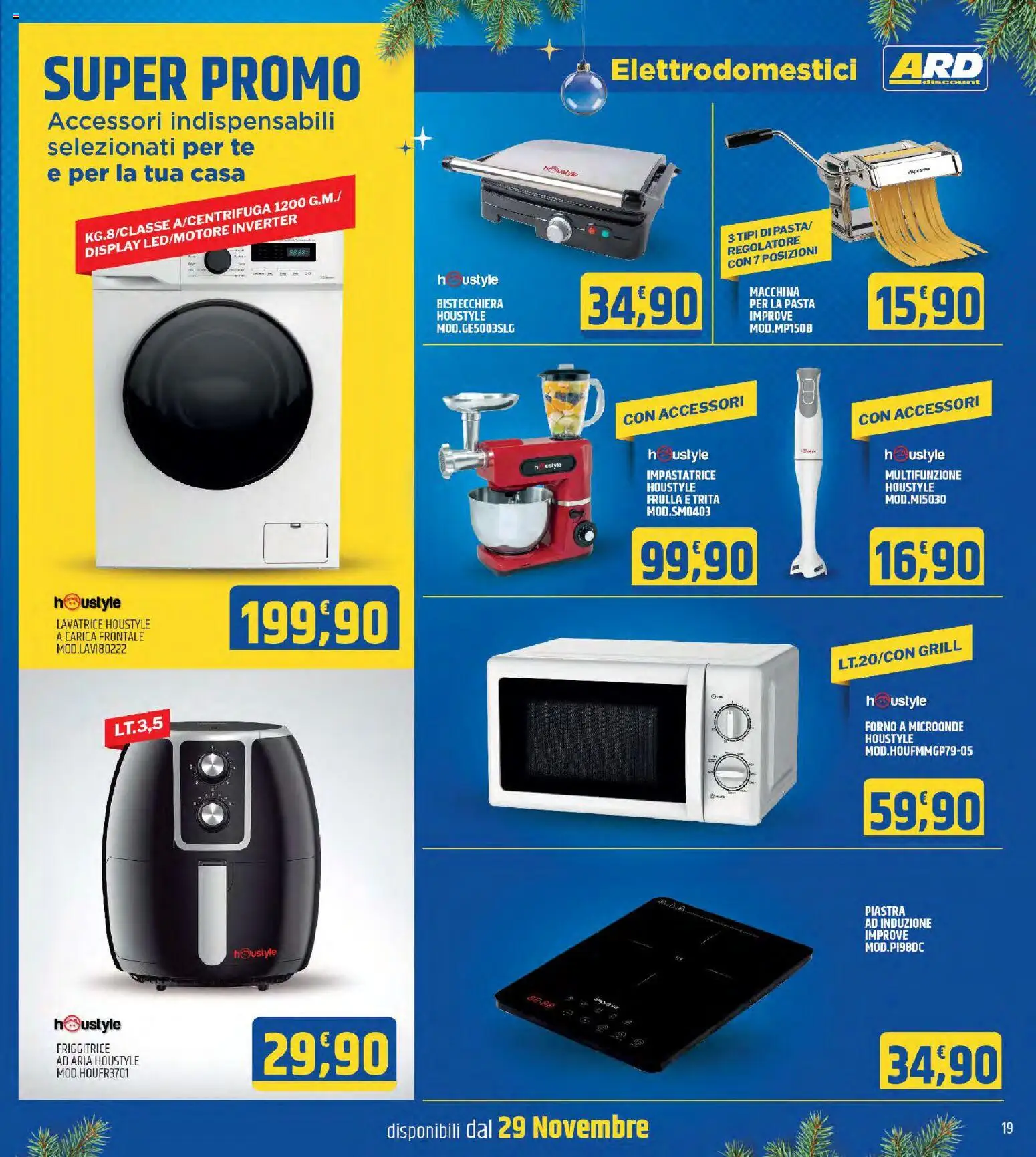 Volantino ARD Discount del 26.11.2025 | Pagina: 19 | Prodotti: Microonde, Impastatrice, Bistecchiera, Forno