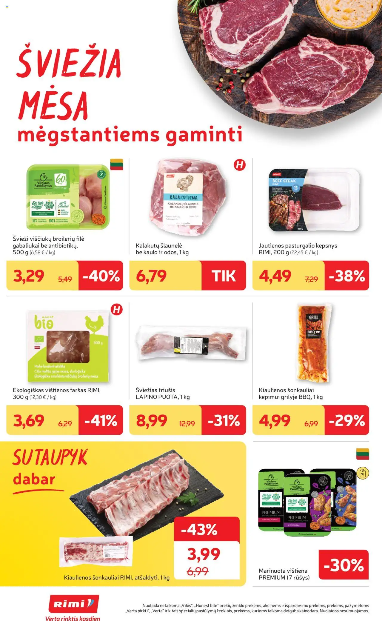 Rimi akcijos nuo 09.09.2025 | Puslapis: 6 | Prekių: Vištienos, Kiaulienos, Jautienos, Vištiena