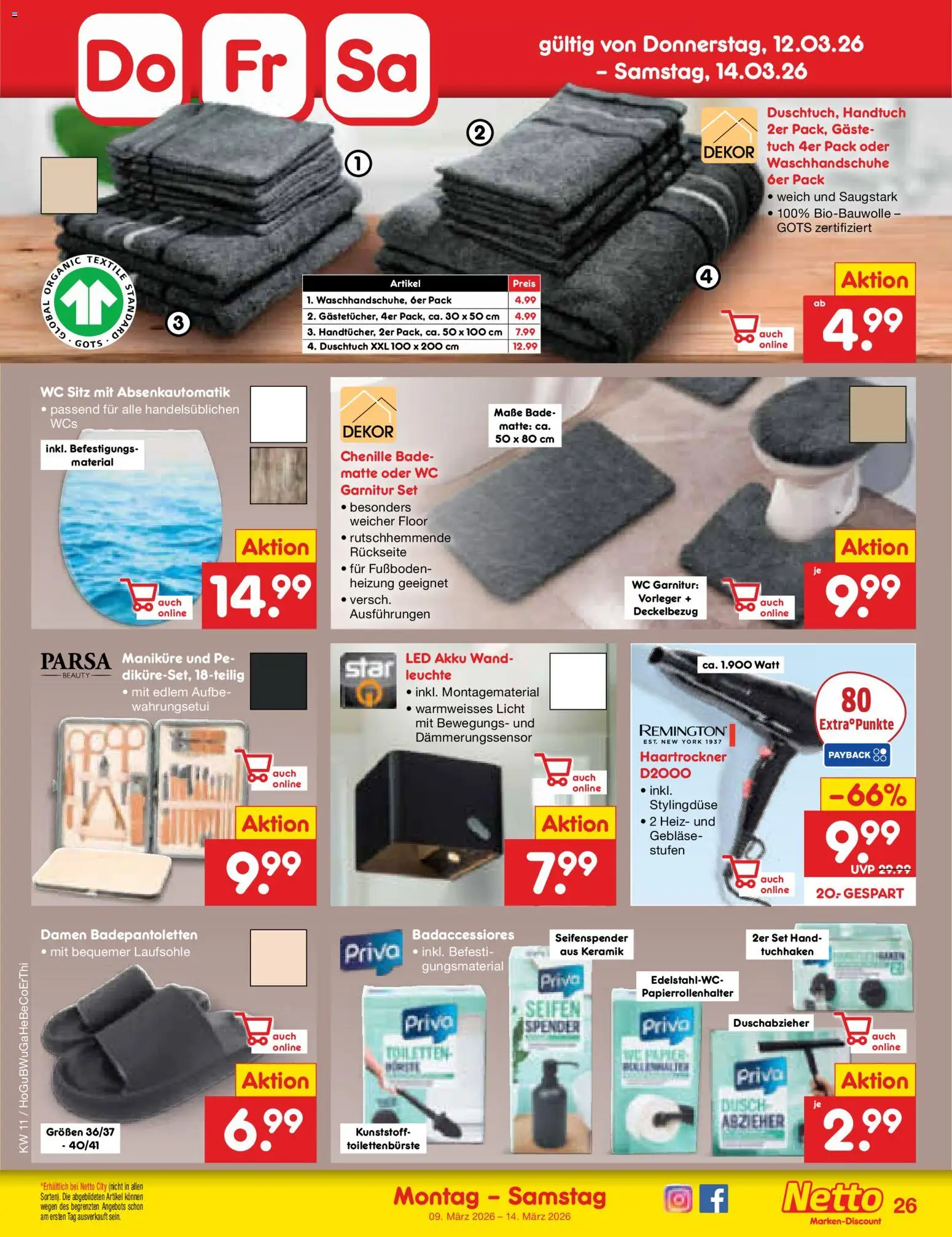 Netto Marken-Discount Prospekt 	 – gültig ab 09.03.2026 | Seite: 42 | Produkte: Haartrockner, Seifenspender, WC Sitz