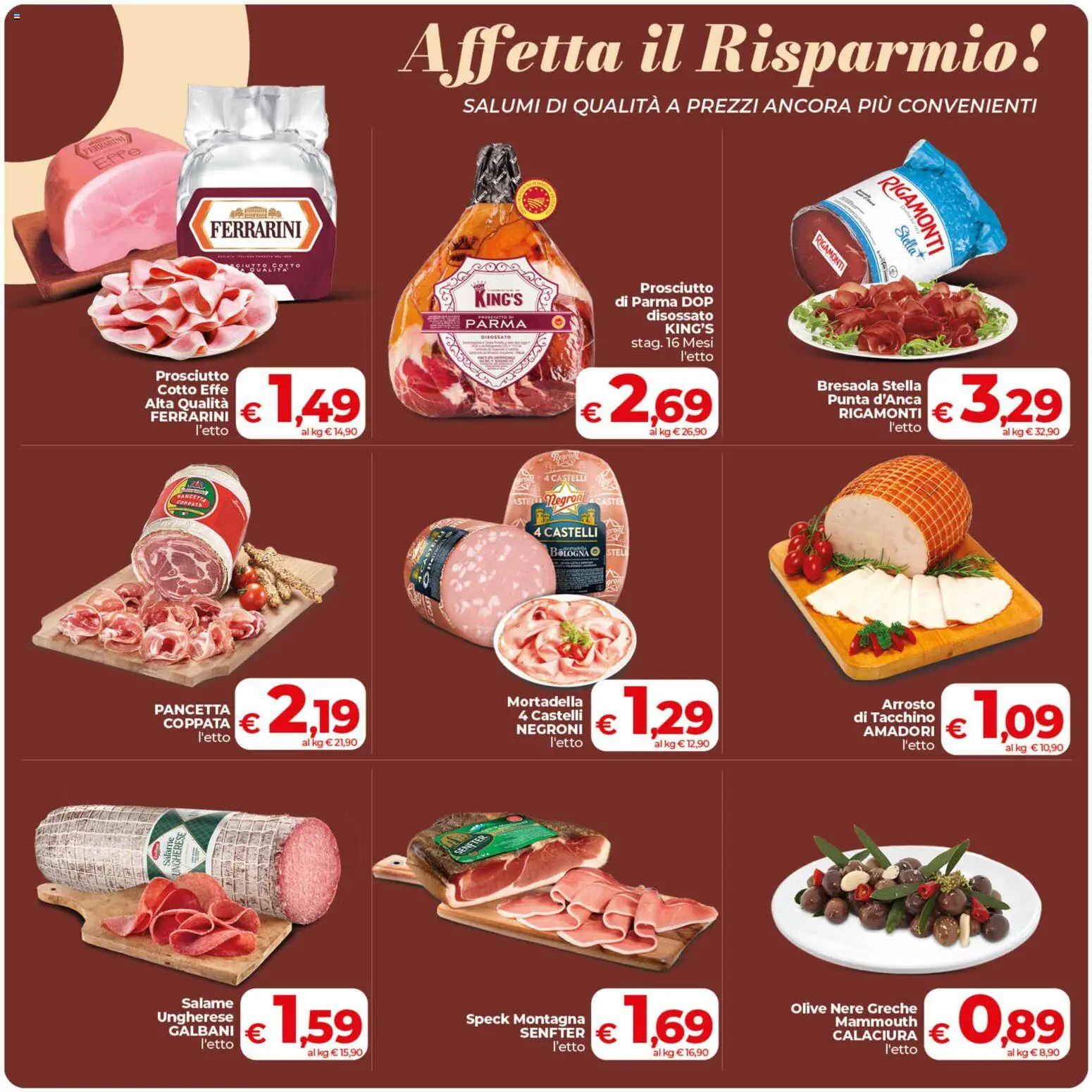 Volantino COOP del 29.01.2026 | Pagina: 11 | Prodotti: Arrosto, Prosciutto di Parma, Pancetta, Olive