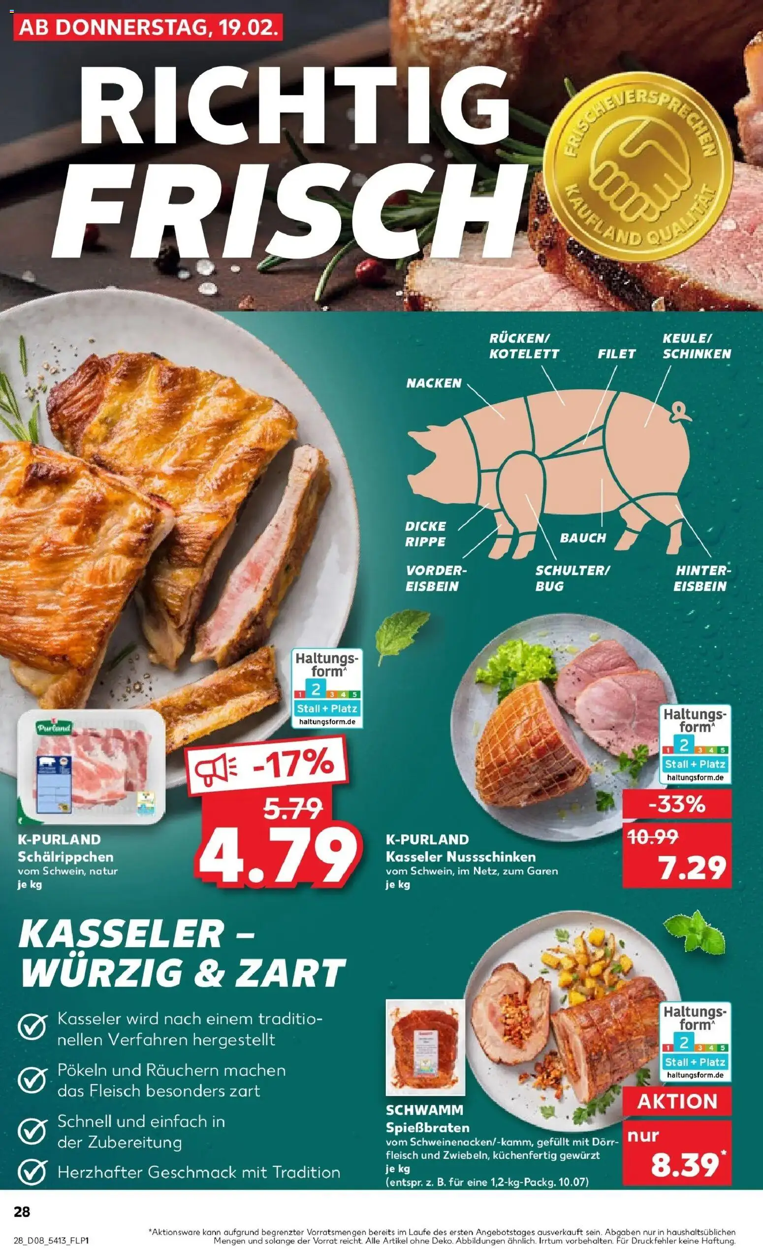 Kaufland prospekt Remscheid	 – gültig ab 22.02.2026 | Seite: 28 | Produkte: Schinken, Fleisch