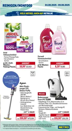 Metro Prospekt 	 - gültig ab dem 04.08.2025 | Seite: 17 | Produkte: Dyson, Staubsauger, Perwoll, Waschmittel