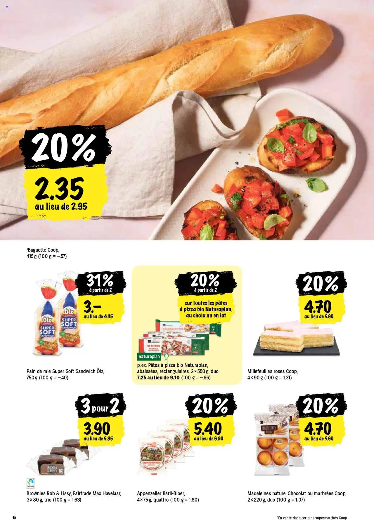 Coop - Les actions de la semaine ab 07.08.2025 | Seite: 6 | Produkte: Baguette, Pizza